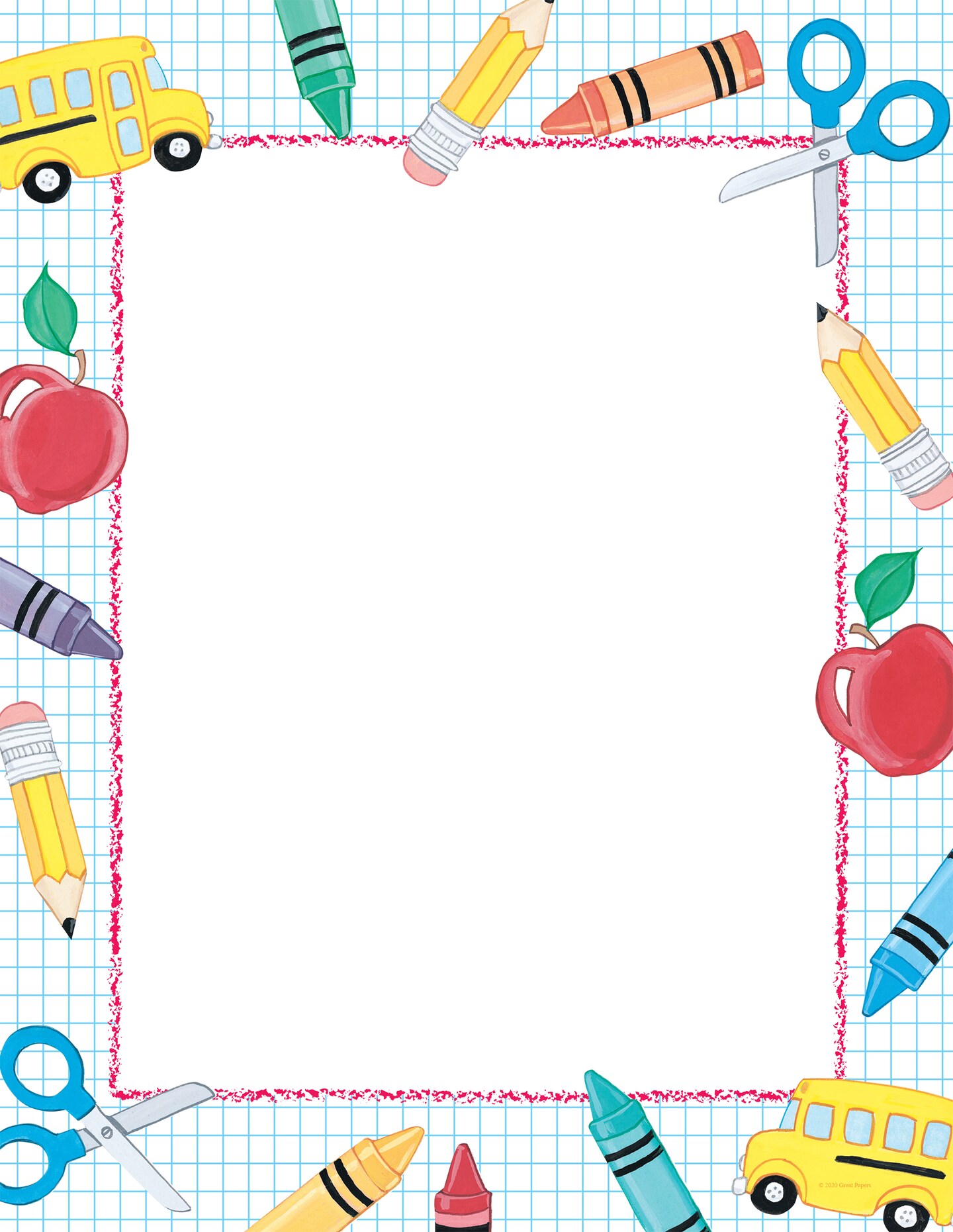 Great Papers! School Stuff Stationery Letterhead, 8.5&#x22; x 11&#x22;, 80 count, Printer Compatible