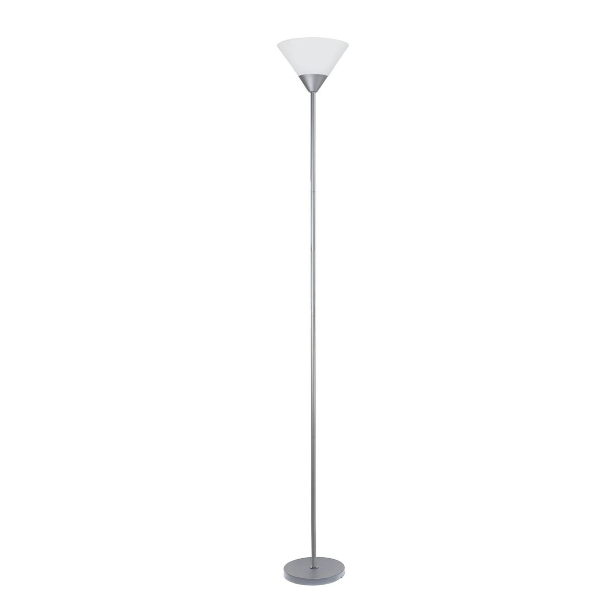 Simple Designs   1 Light Stick Torchiere Floor Lamp, Silver