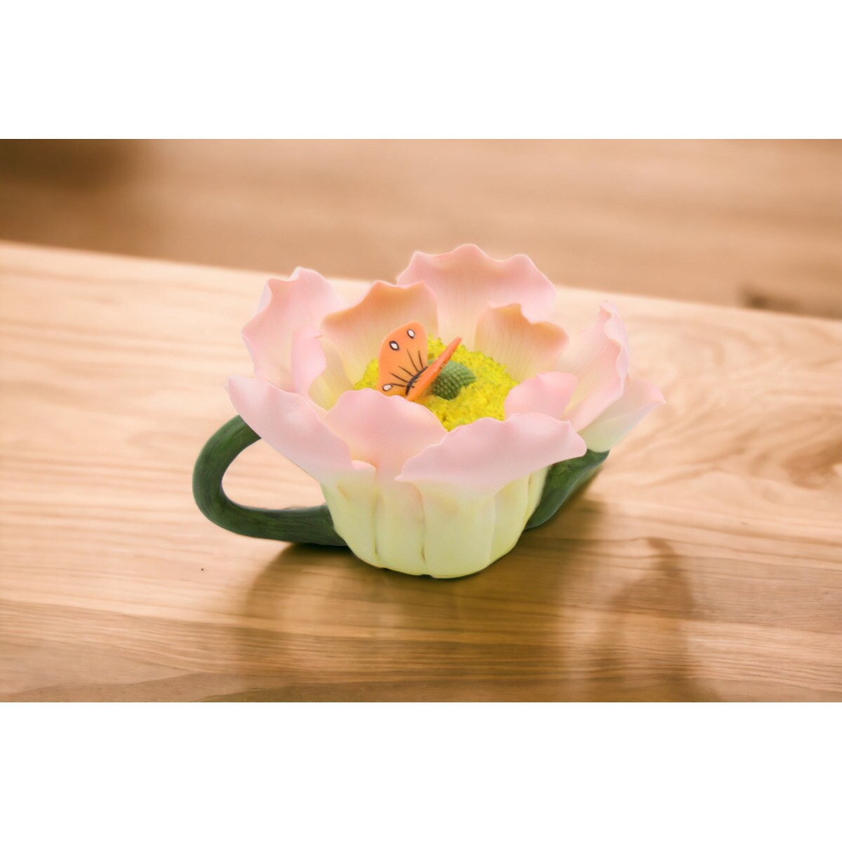 kevinsgiftshoppe Mini Ceramic Wild Rose with Butterfly Teapot Figurine   Kitchen Decor Tea Party Decor Cafe Decor