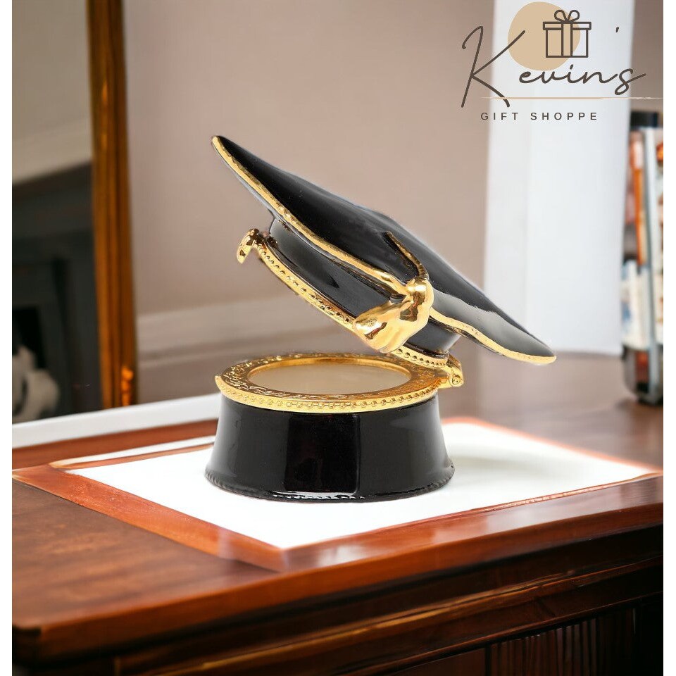 Graduation Hat Hinge Box Home Decoration Gift Interior Decor Ornament Figurines