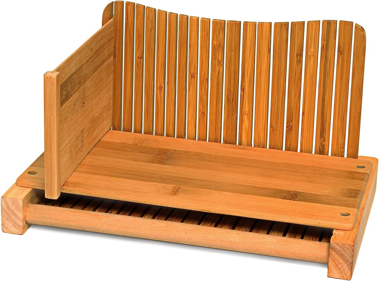 Dbtech Wood Bread Slicer for Homemade Bread, Compact & Foldable Bread Slice Guide