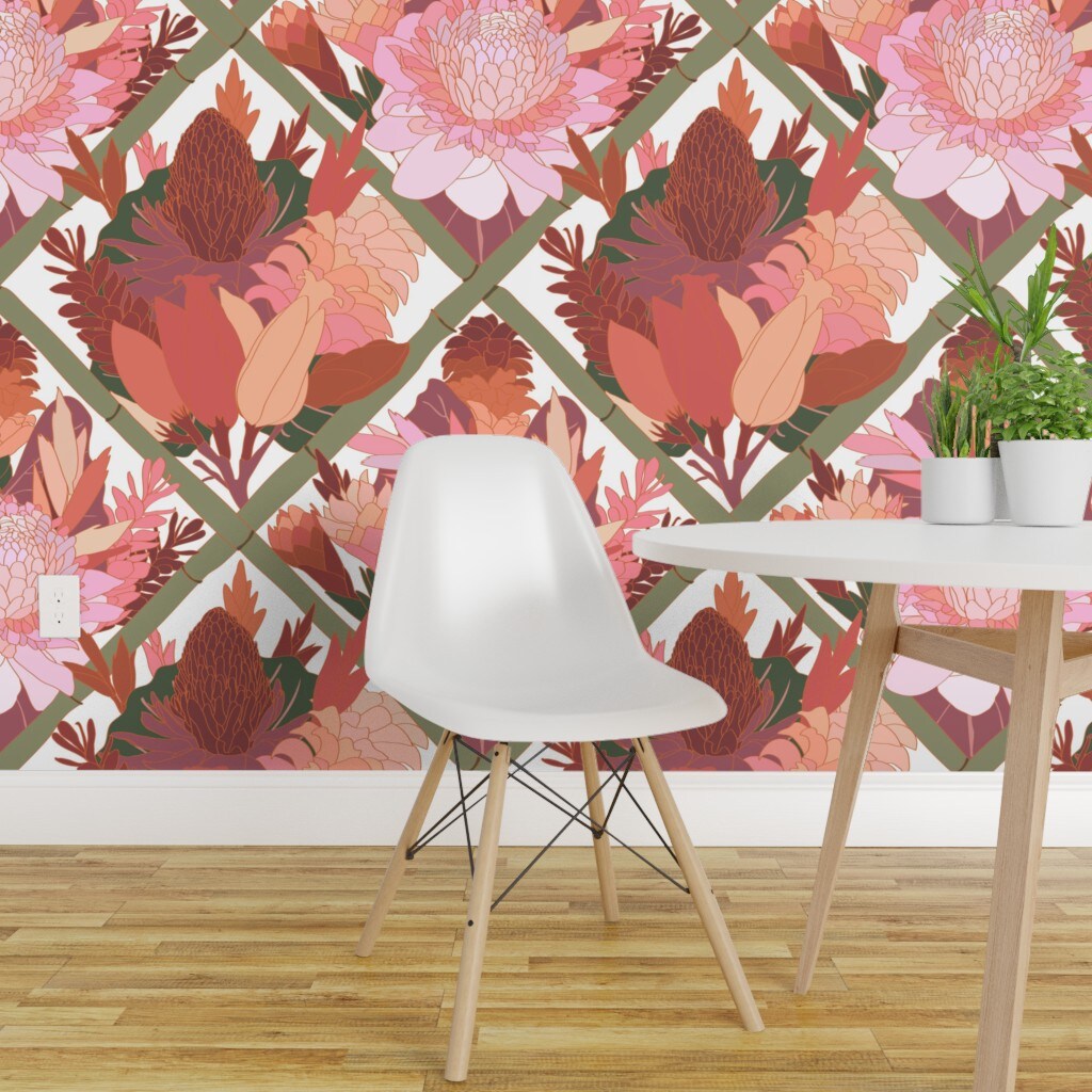 Pink Wallpaper for Walls  Floral Peel and Stick Wallpaper
