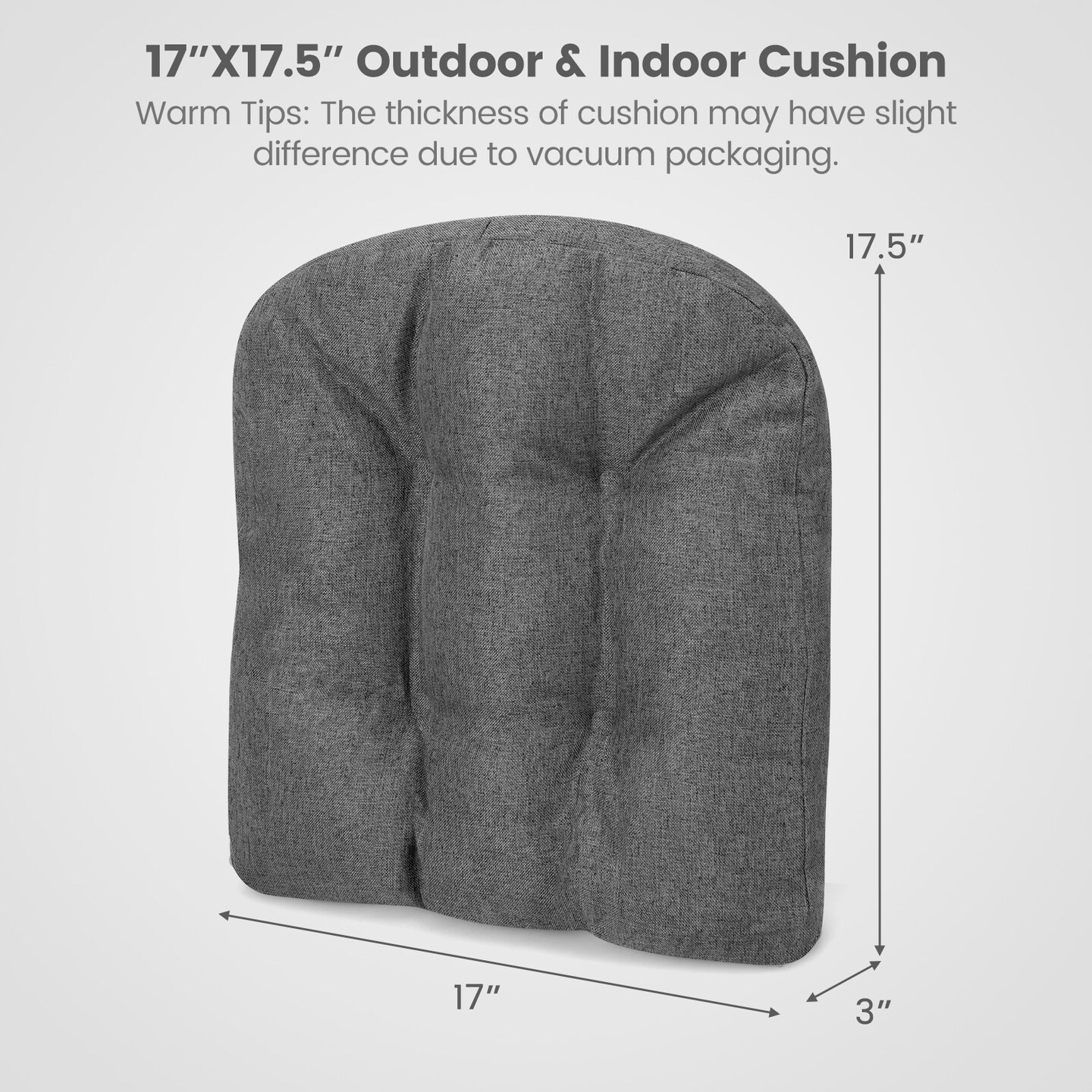 4 Pack Dining Chair Cushions with Cotton Filling and Slip-Resistant Back for Home or Office