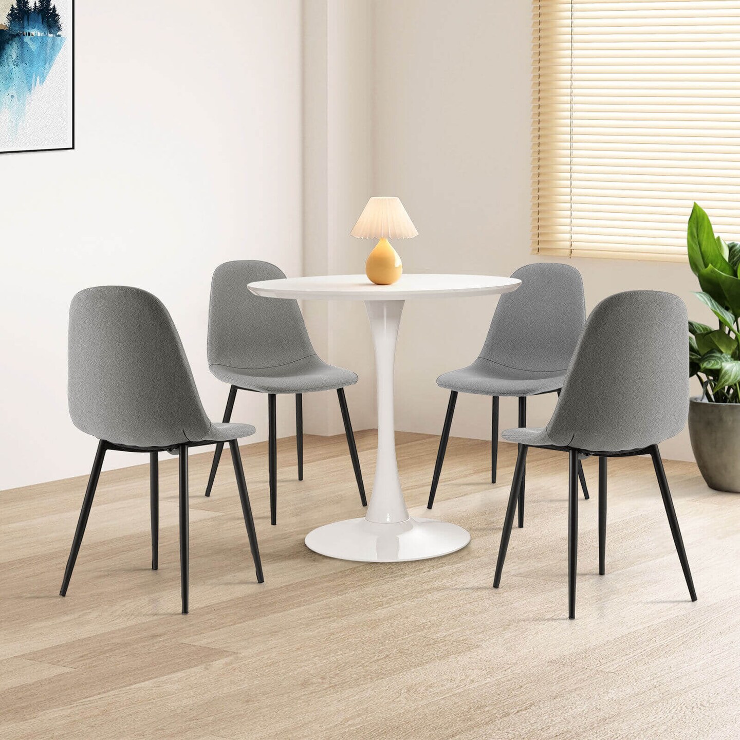 32 Inch Modern Tulip Round Dining Table with MDF Top-White