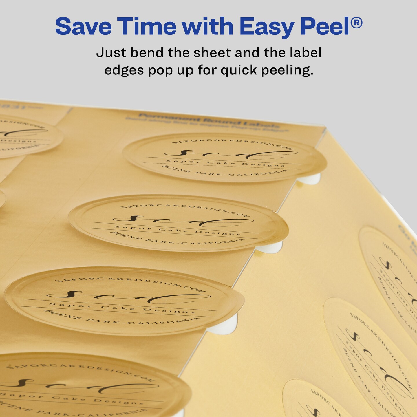 Avery Printable Embossed Foil Round Labels, 2&#x22; Diameter, Gold, 96 Customizable Labels (22831)