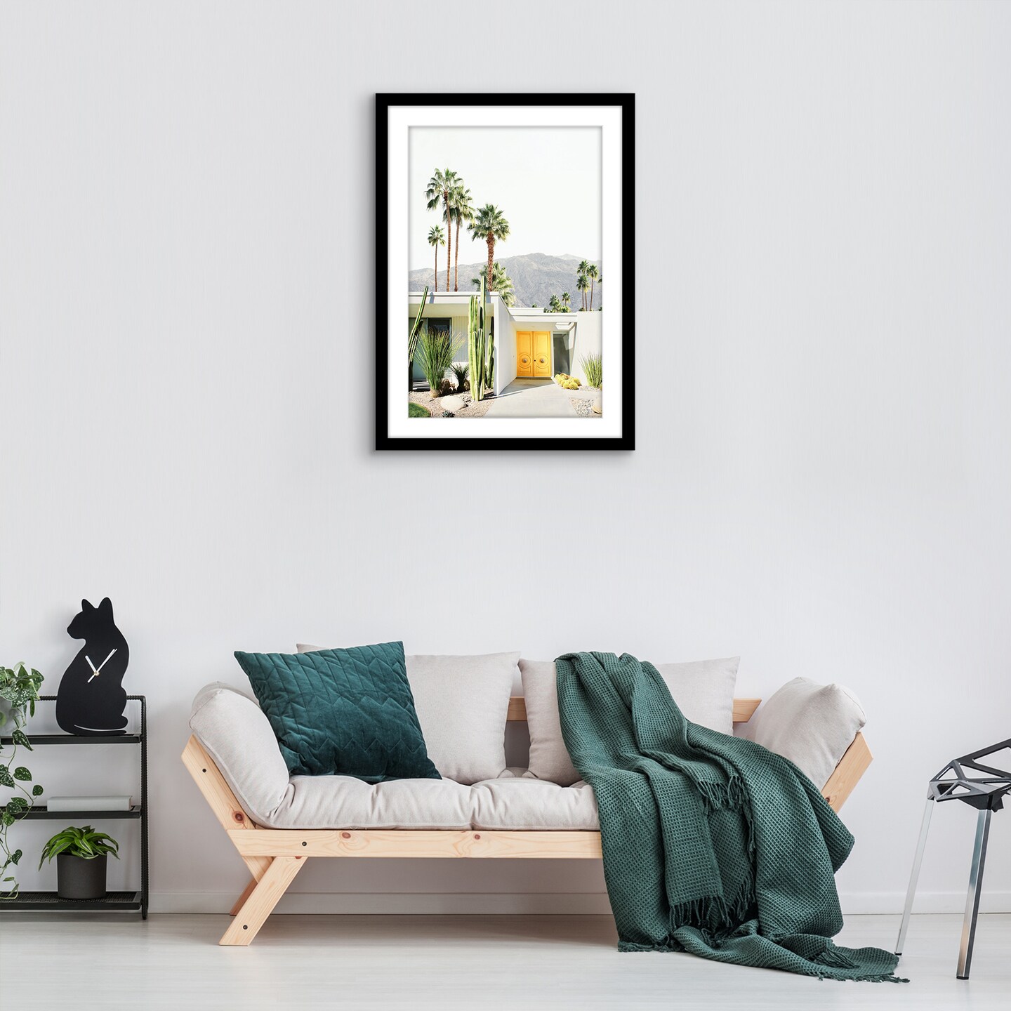 Americanflat Poster Frame with Mat - Large Picture Frame - Polished Plexiglass Cover - Hanging Hardware for Horizontal and Vertical Display - Black