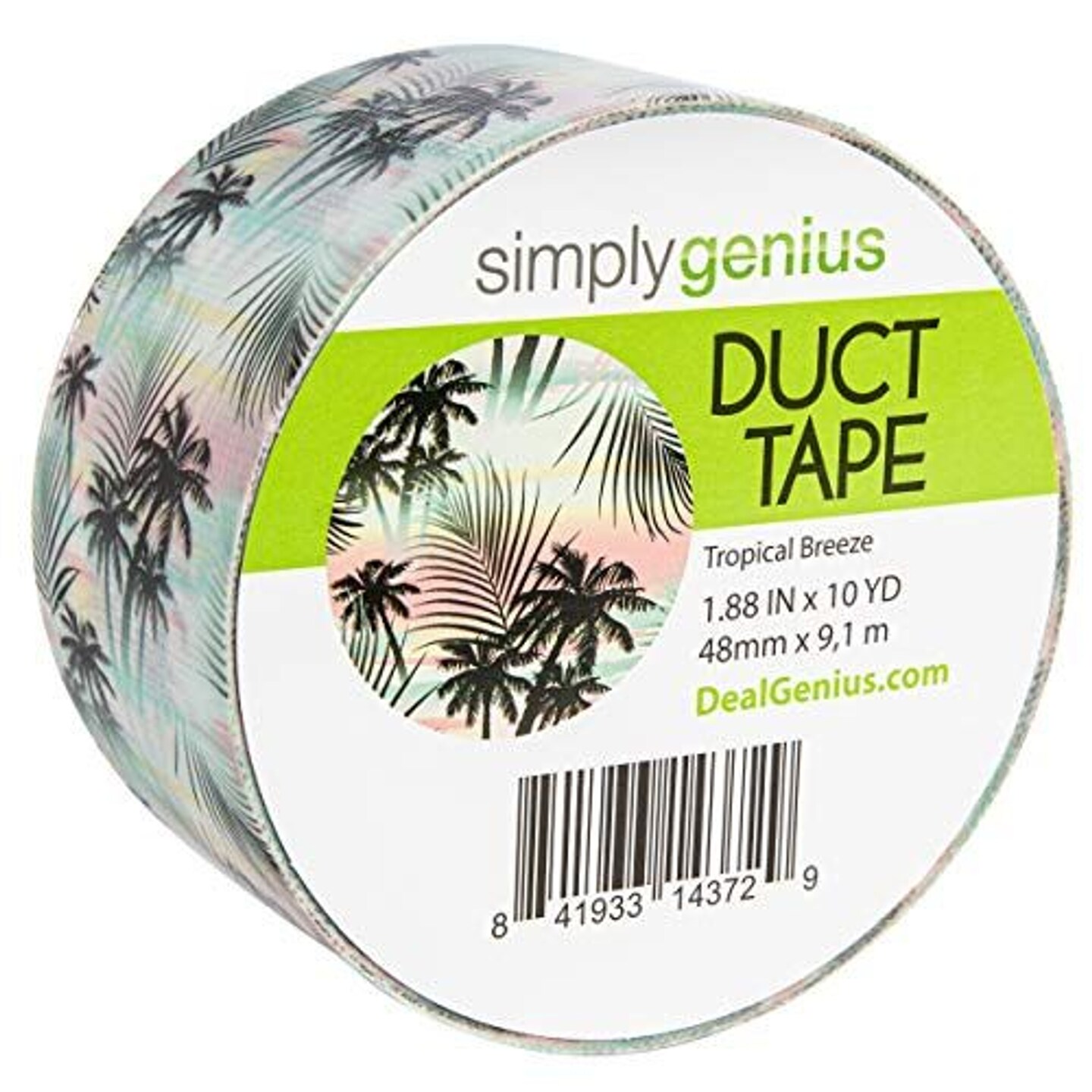 Simply Genius 1 Pack Art &#x26; Craft Duct Tapes, Heavy Duty, 1.8 in x 10 yards, Craft Supplies for Kids &#x26; Adults, Colorful Tape for DIY, Craft &#x26; Home Improvement, Tropical Breeze