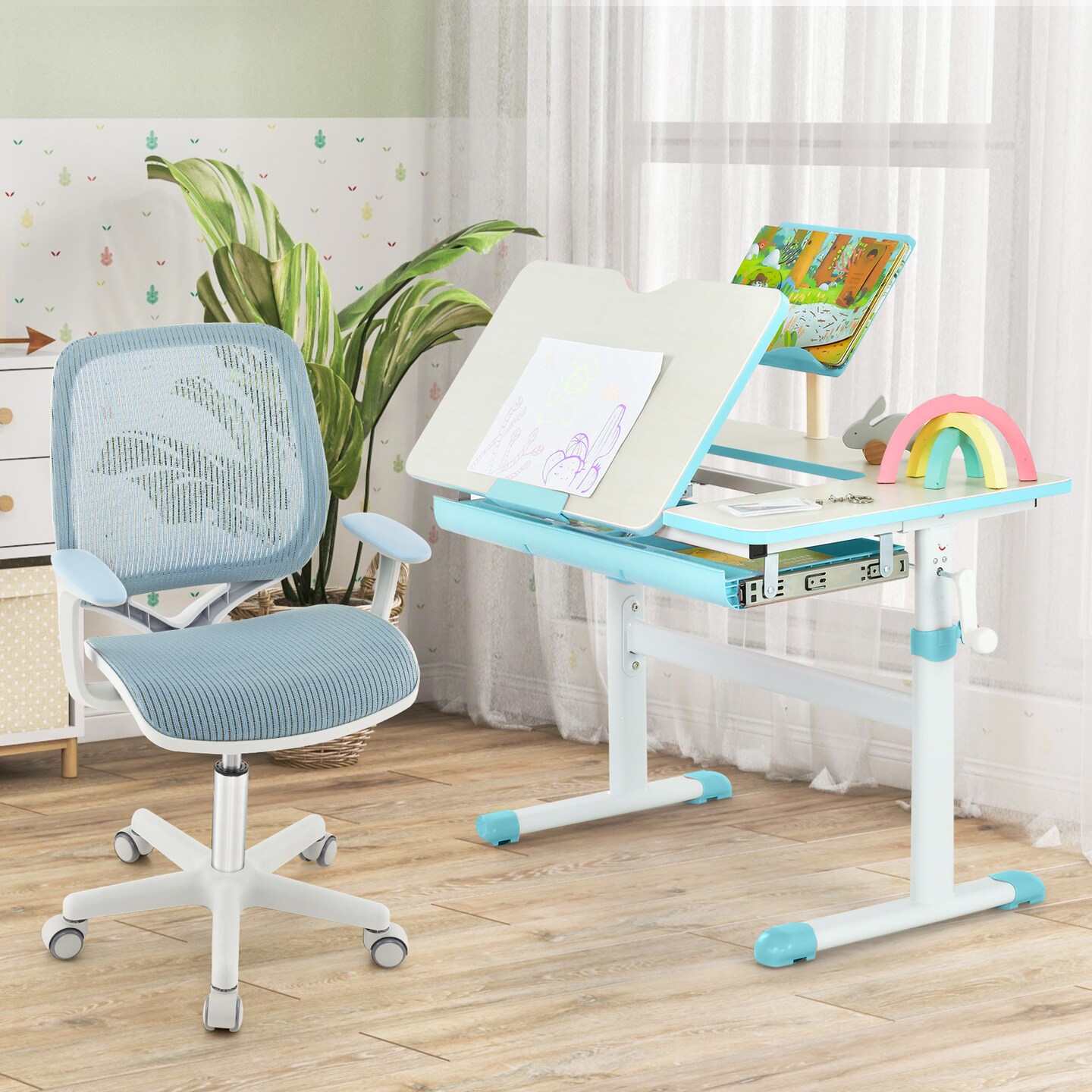 Swivel Mesh Children Computer Chair With Adjustable Height
