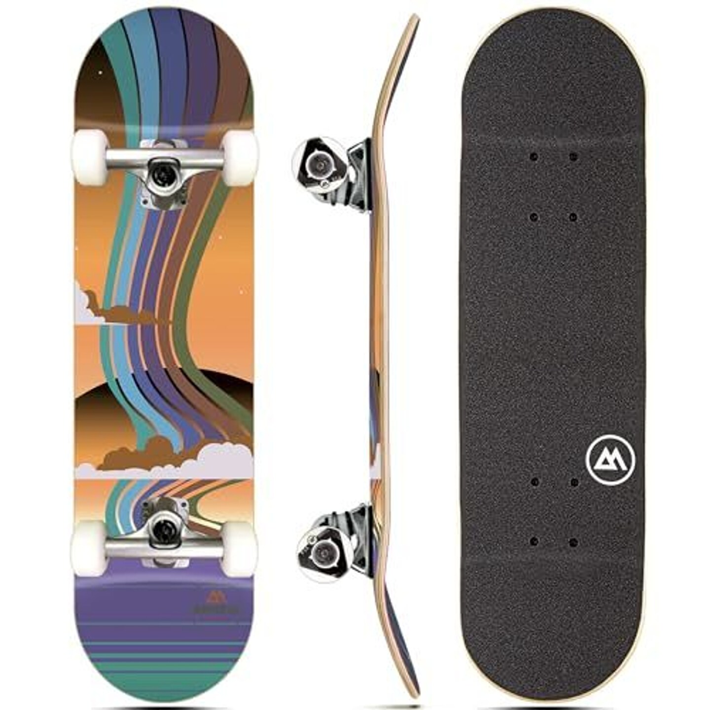 Magneto Complete Skateboard | Maple Wood | ABEC 5 Bearings | Double Kick Concave Deck | Kids Skateboard Cruiser Skateboard | Skateboards for Beginners, Teens &#x26; Adults (Free Stickers Included)