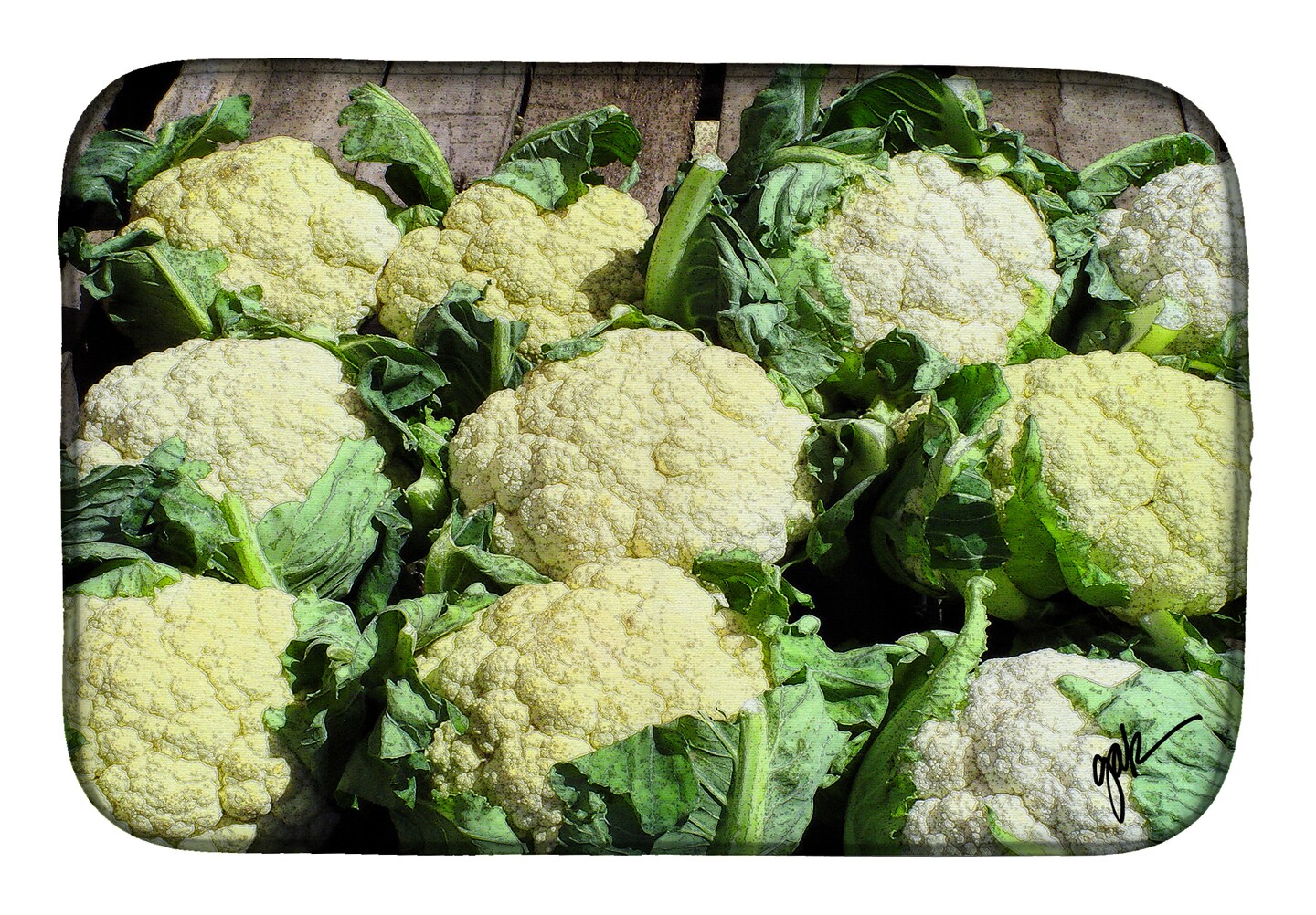 Caroline's Treasures Cauliflower by Gary Kwiatek Dish Drying Mat