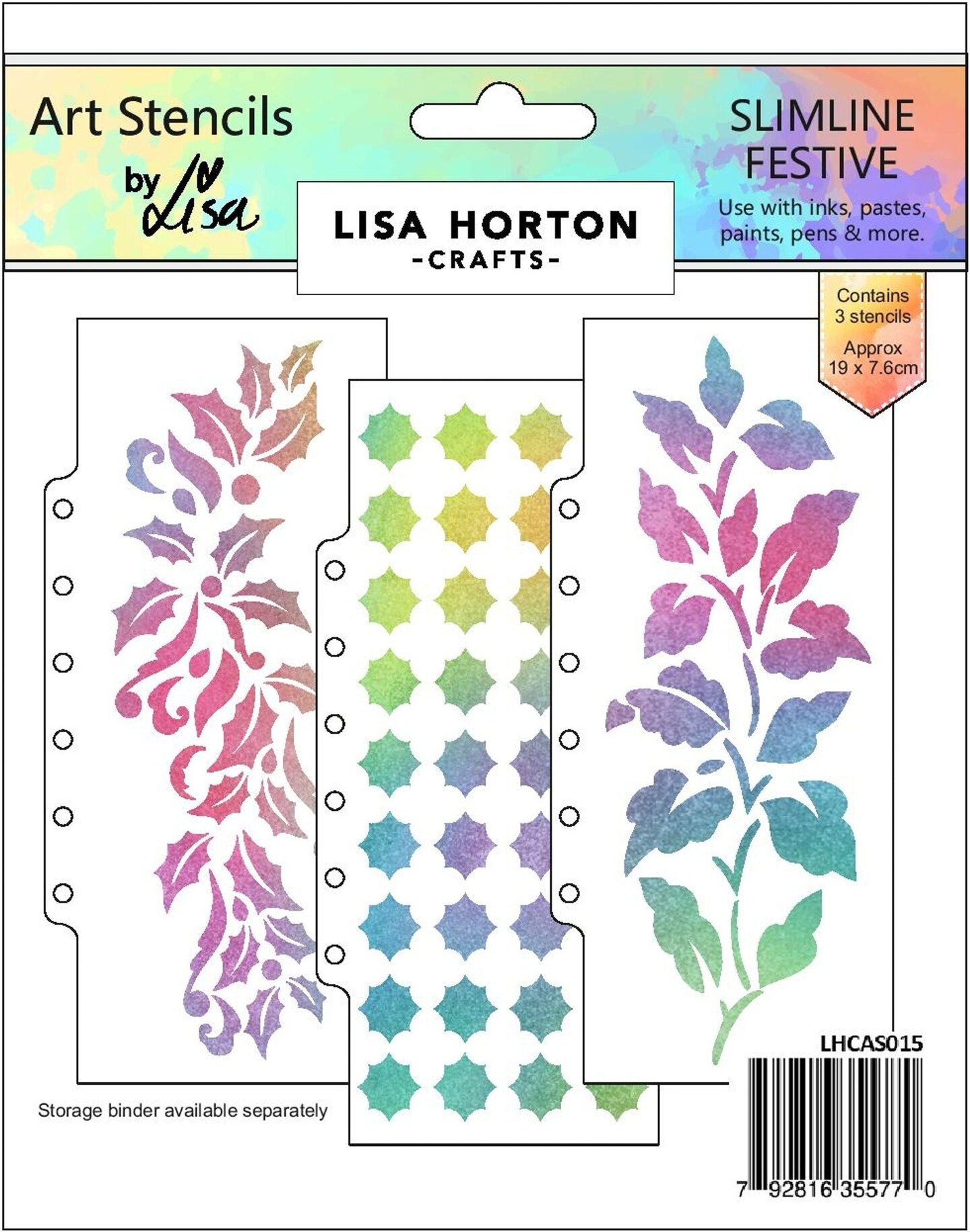 Lisa Horton --That Craft Place Lisa Horton Slimline Stencil Set - Festive - Set of 3