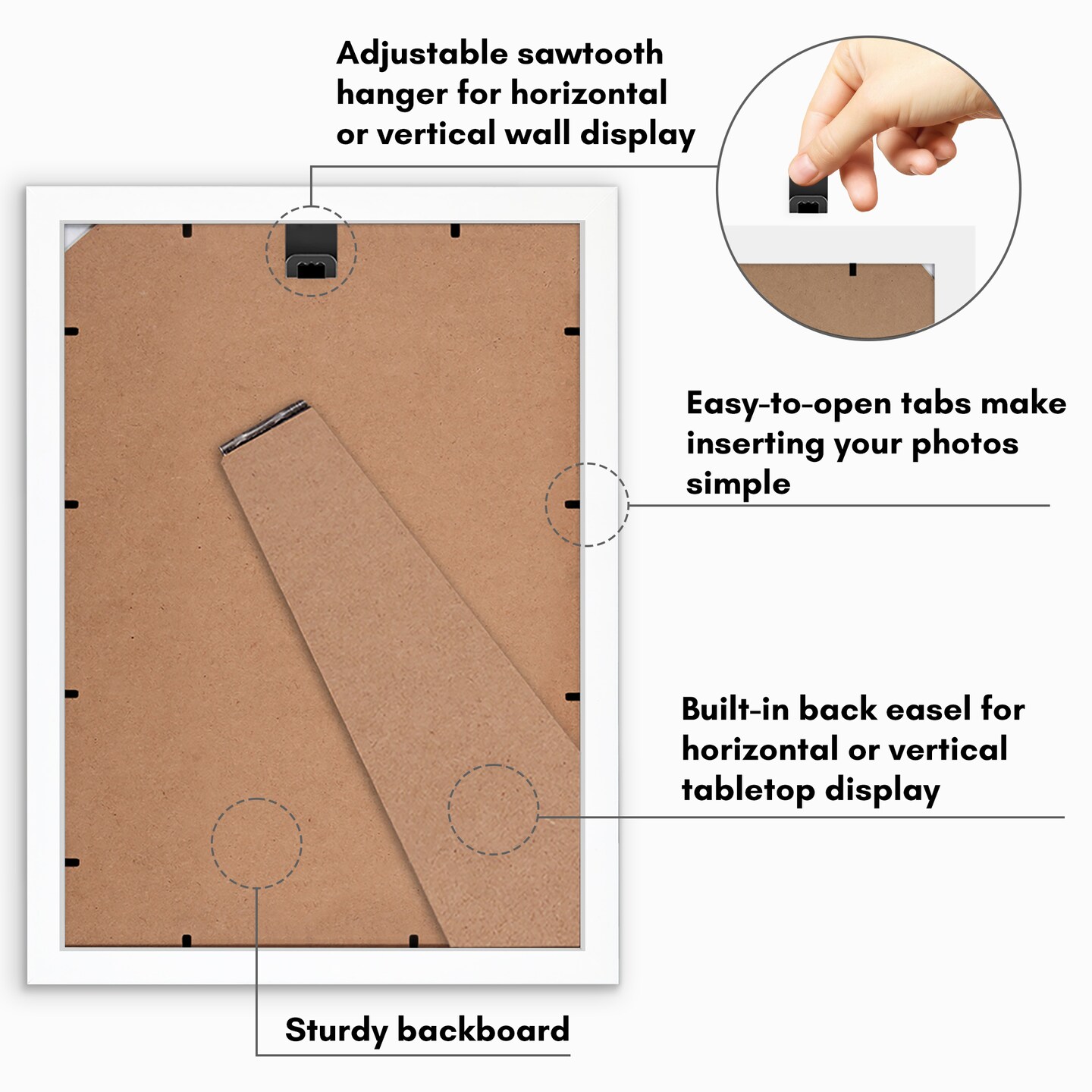 Americanflat A2 A3 A4 A5 Poster Frame - Picture Frame to Display Posters - Ideal for Documents and Artwork - Plexiglass Cover - Adjustable Hanging Hardware - Includes Easel