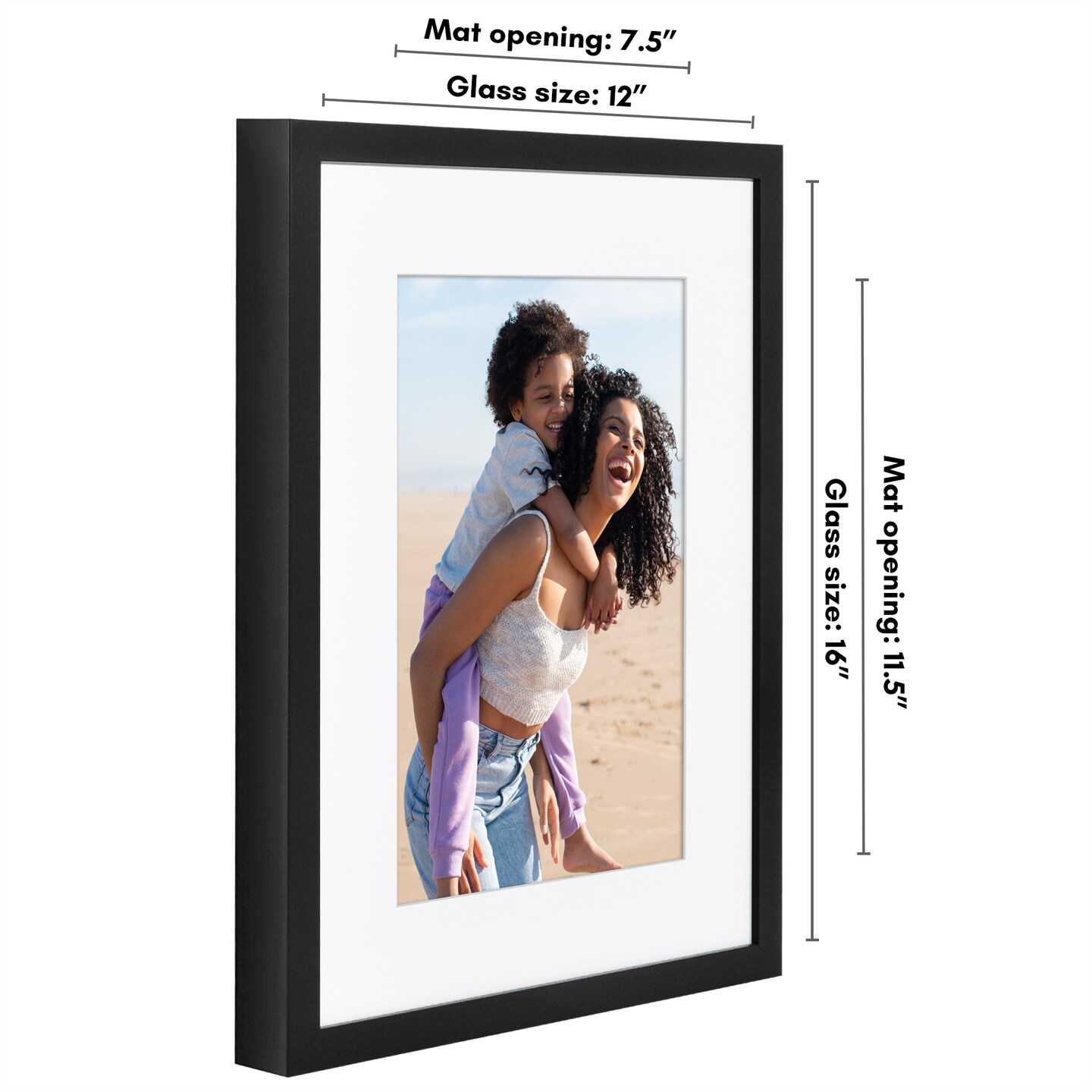 Americanflat Gallery-Style Picture Frame with Mat - Showcase Artwork, Prints, and Photos - Shatter Resistant Glass - Hanging Hardware with Drywall Anchor