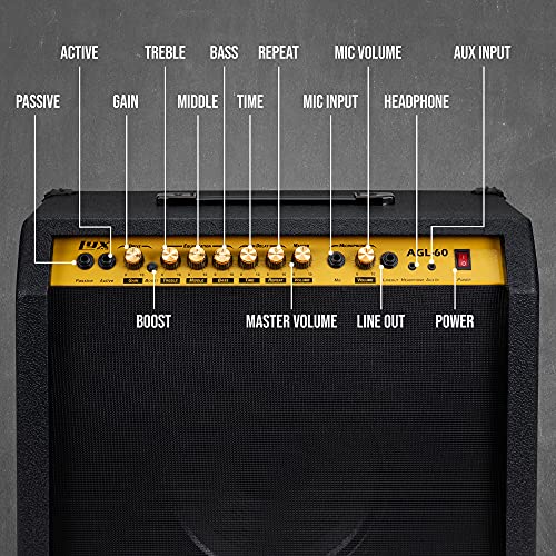 LyxPro Electric Guitar Amp, 60 Watt Portable Amplifier