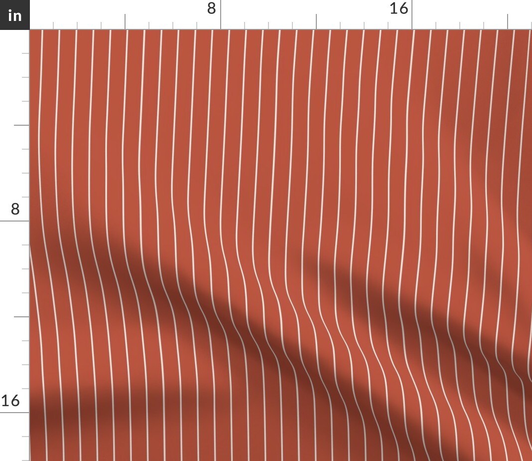Stripes Rust Cream Vintage Inspired Earthy Simple Vertical Lines Custom Printed Fabric by Spoonflower Various Fabrics by the Yard or Fat Quarter