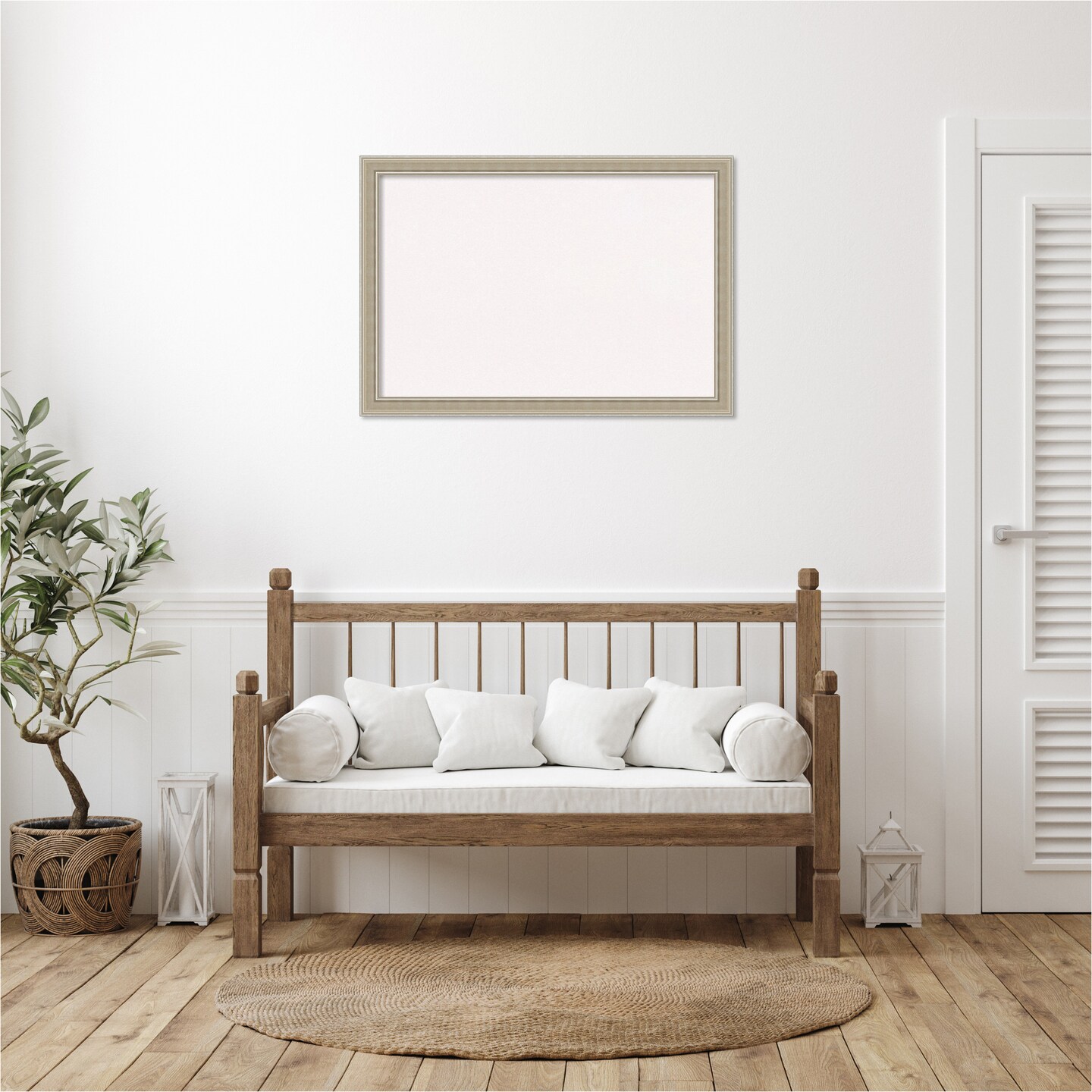 Mezzo Silver Wood Framed Corkboard, White Cork