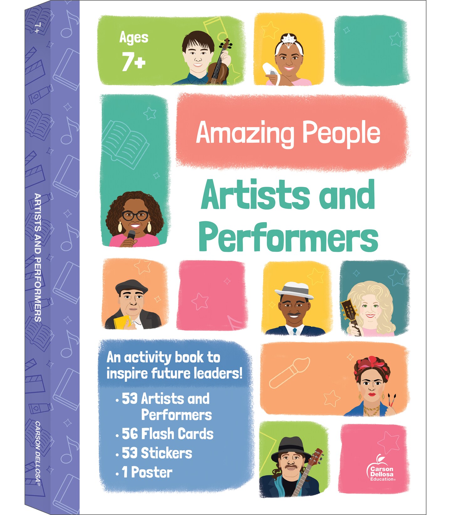 Amazing People: Inspiring Artists and Performers Activity Workbook for Kids, 1st Grade, 2nd Grade, 3rd Grade Children&#x27;s Activity Book With Flash Cards, Puzzles, Games, and Stickers