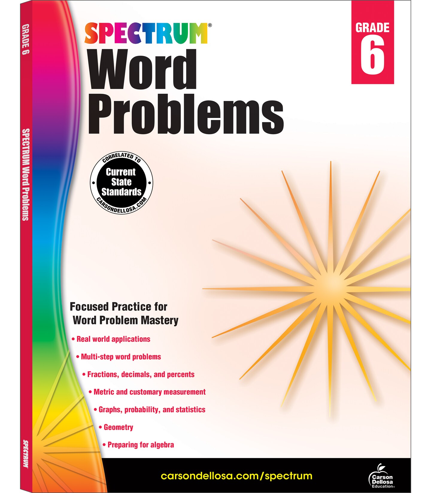 Spectrum Grade 6 Word Problems Math Workbook, Ages 11-12, 6th Grade Math Word Problems Covering Fractions, Decimals, Geometry, and Algebra 1 Prep, 6th Grade Math Word Problems Workbook for Kids