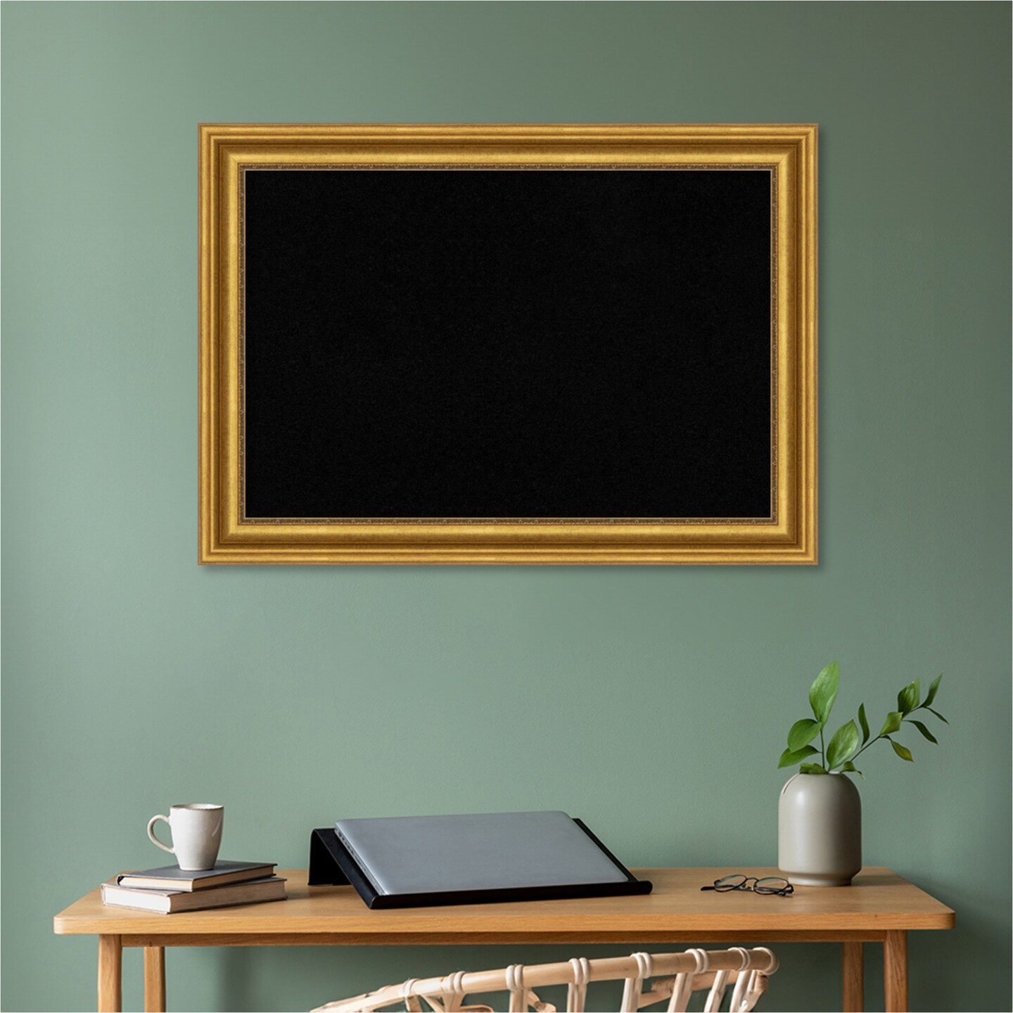 Parlor Framed Corkboard, Black Cork