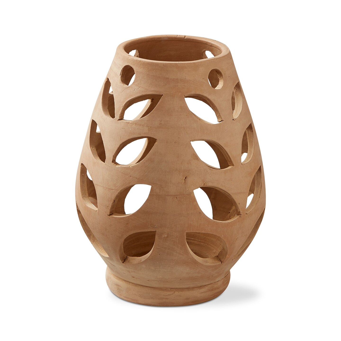 Artisan Terracotta Lantern Pillar Candle Holder, 8.25L x 8.25W x 11.0H inches