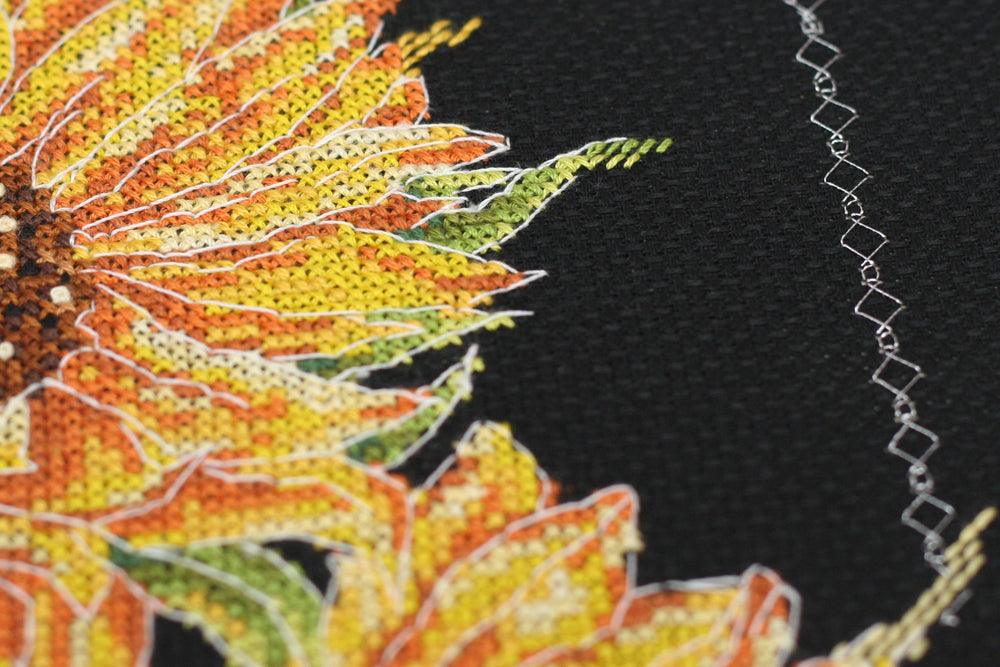 Cross-stitch kit Bright sunflowers