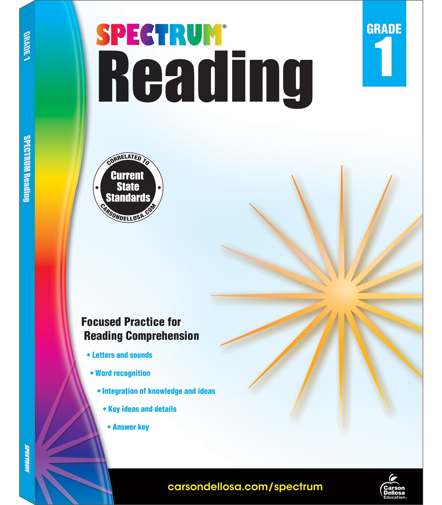 Spectrum 1st Grade Reading Comprehension Workbook, Ages 6 to 7, Reading Grade 1, Letters and Sounds, Sight Words Recognition, and Nonfiction and Fiction Passages - 158 Pages