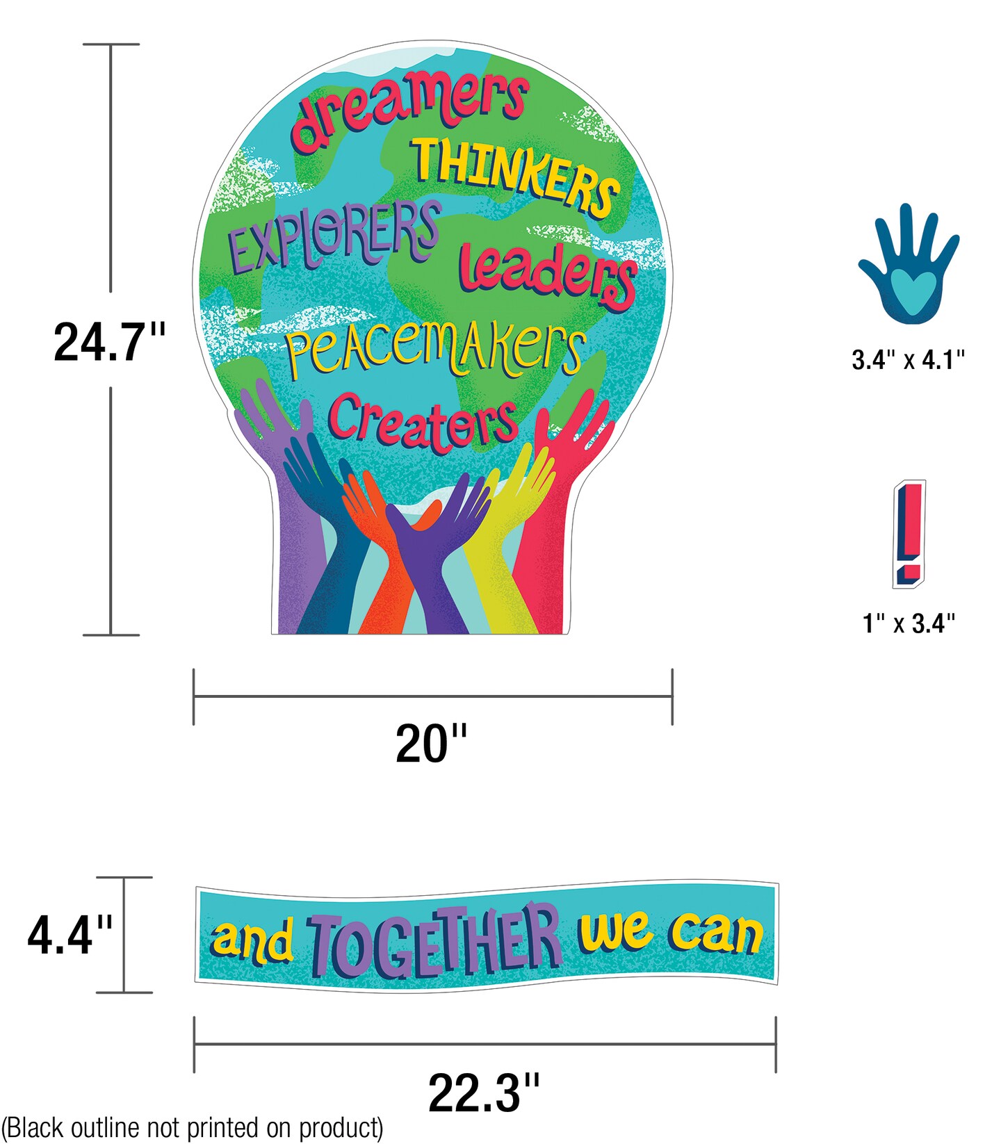 Carson Dellosa – One World Together We Can Change the World Bulletin Board Set, 47 Pieces, Classroom Décor