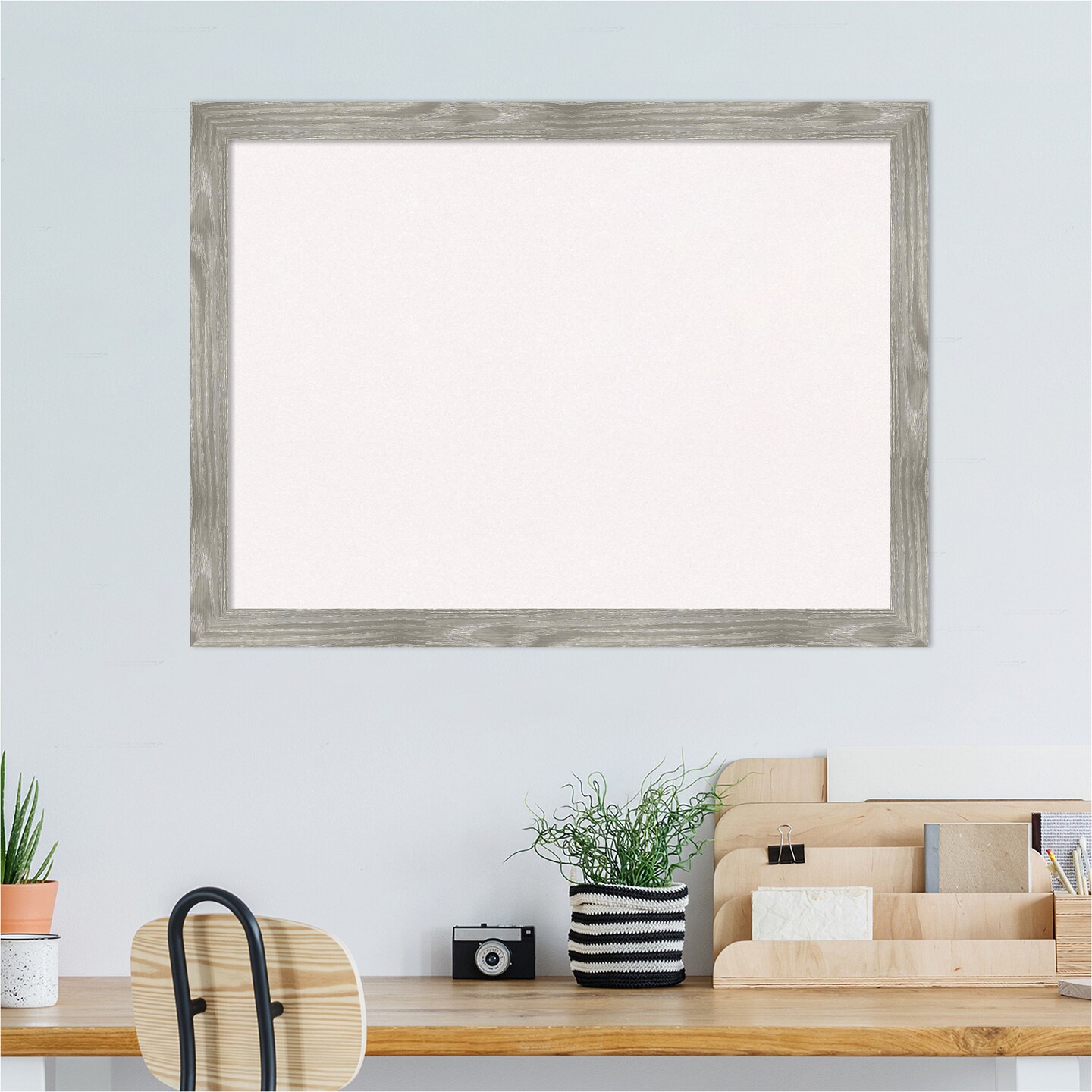Dove Greywash Square Framed Corkboard, White Cork