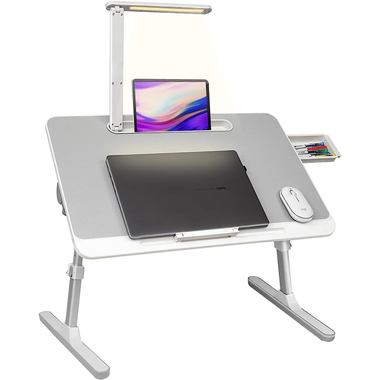 Lap Desk For Laptop Portable Bed Table Desk Laptop Desk With Led Light And Drawer Adjustable Laptop Stand For Bed Sofa