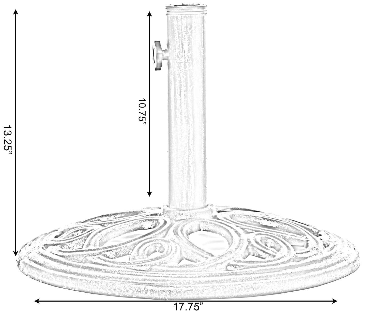 Decorative Cast Iron Patio Umbrella Base, 24 lbs Round