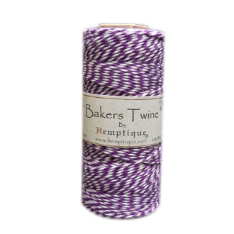 Hemptique Bakers Twine Spool, Purple/White