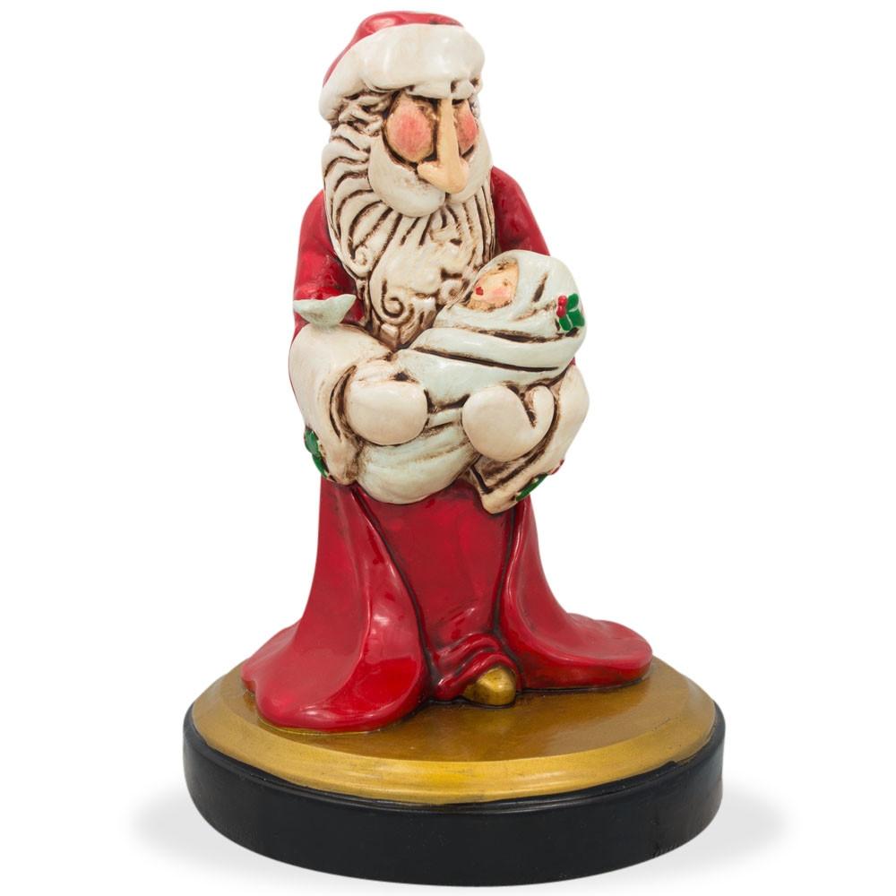 Santa Holding Newborn Figurine 6.5 Inches