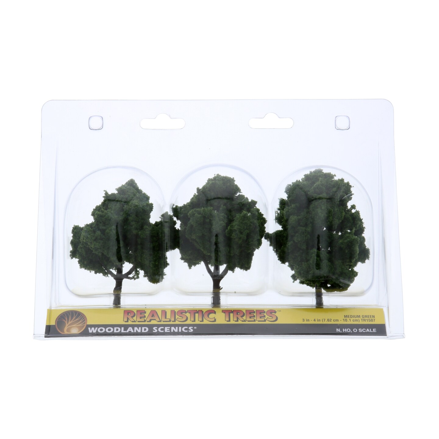 Woodland Scenics Ready Made Realistic Trees, 3&#x22; to 4&#x22;, Medium Green, 3/Pkg.