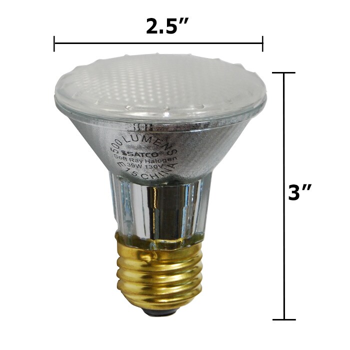 Satco S4208 39w 130v PAR20 FL42 Frosted E26 Xenon Halogen Soft Ray Light Bulb