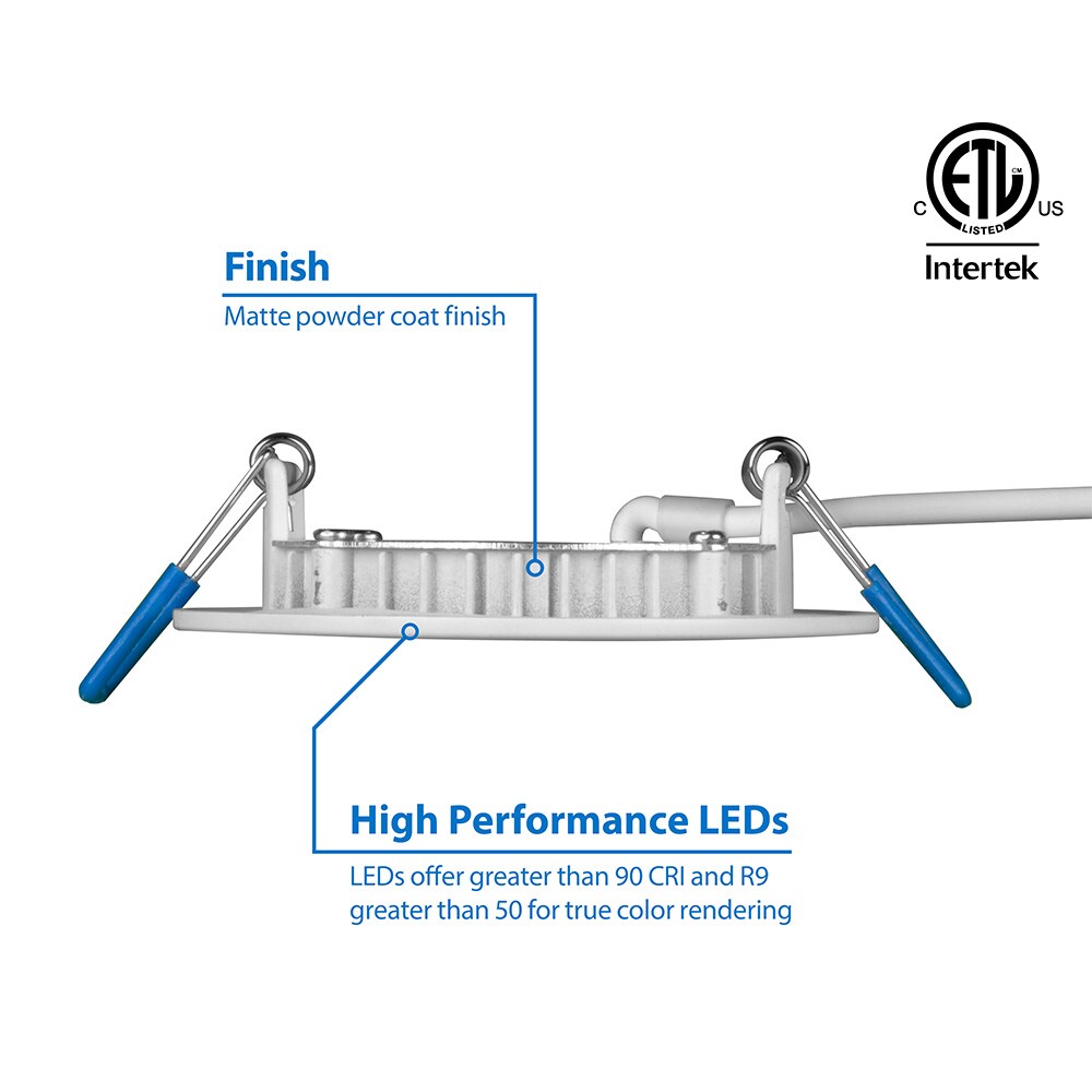 DLE3 Series 3 in. Round Nickel Flat Panel LED Downlight in 5000K