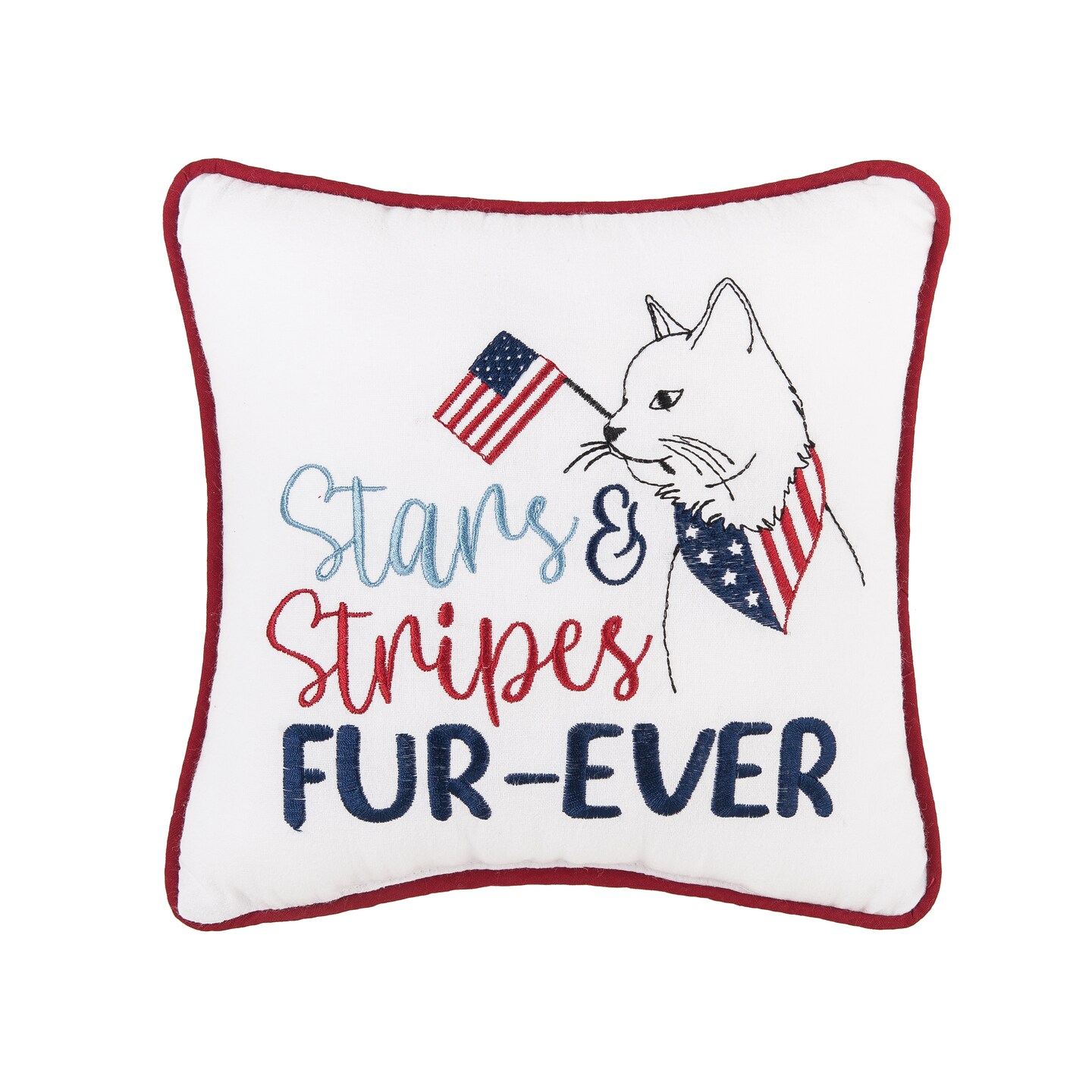 10" x 10" Stars & Stripes FurEver 4th of July Patriotic Cat