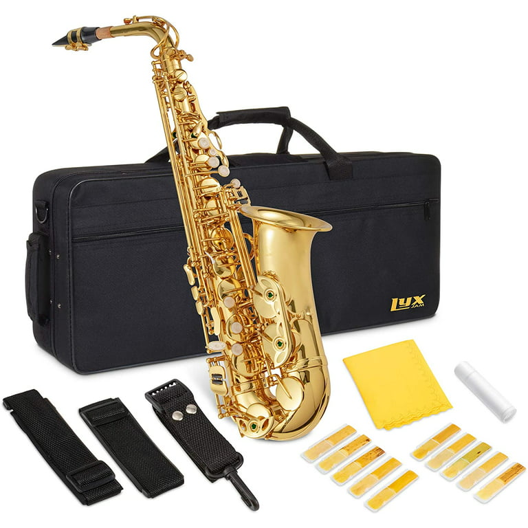 LyxJam Alto Saxophone, E Flat Brass Alto Sax Beginners Kit