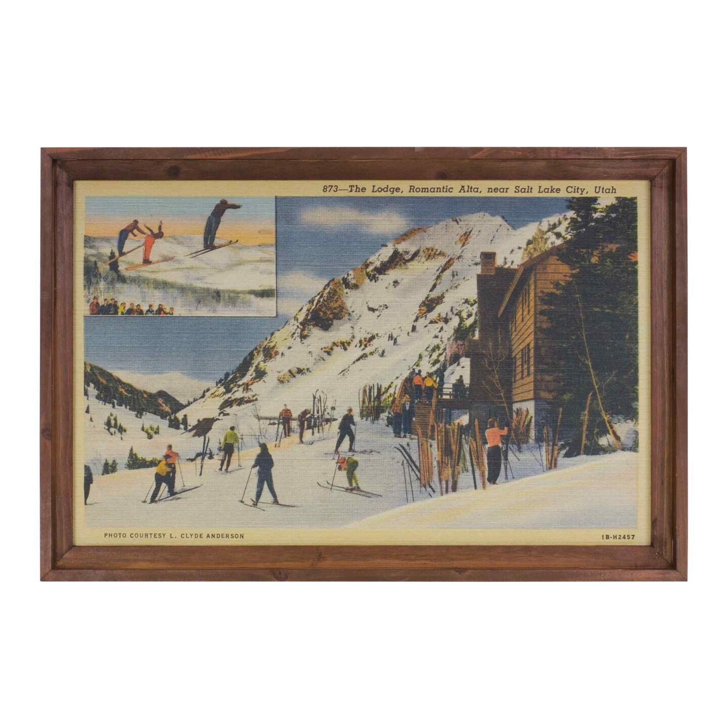 Melrose Vintage Ski Lodge Framed Christmas Wall Art - 23.5" x 15.75"