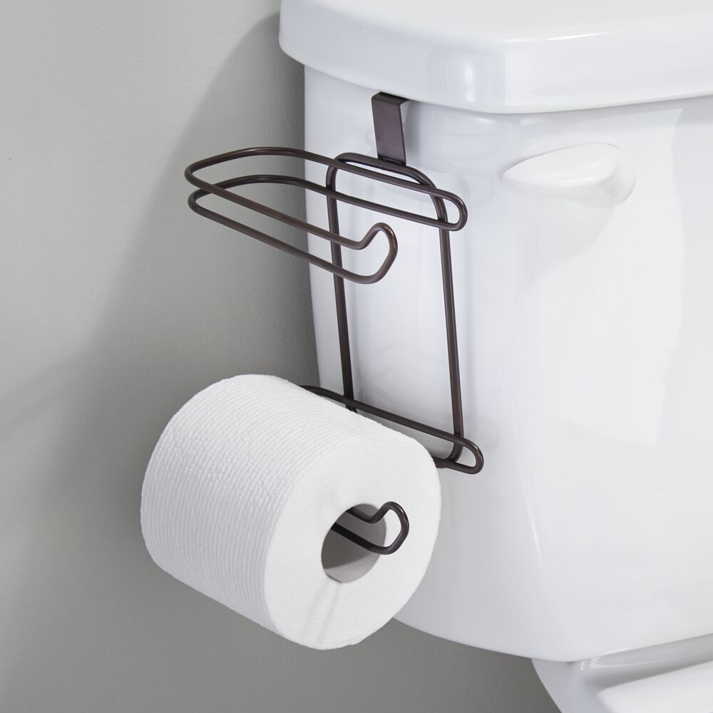 mDesign Over Tank Toilet Tissue Paper Roll Holder / Dispenser