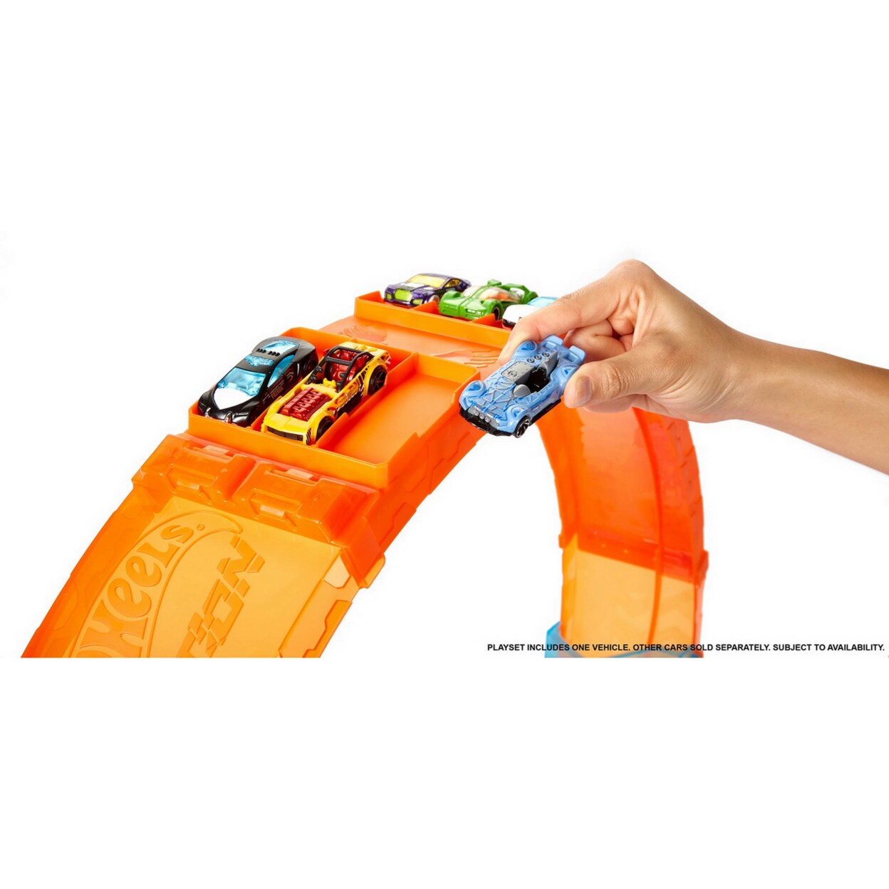 Hot Wheels   Massive Loop Mayhem Track Set With 28-In Wide Track Loop and 1 Car