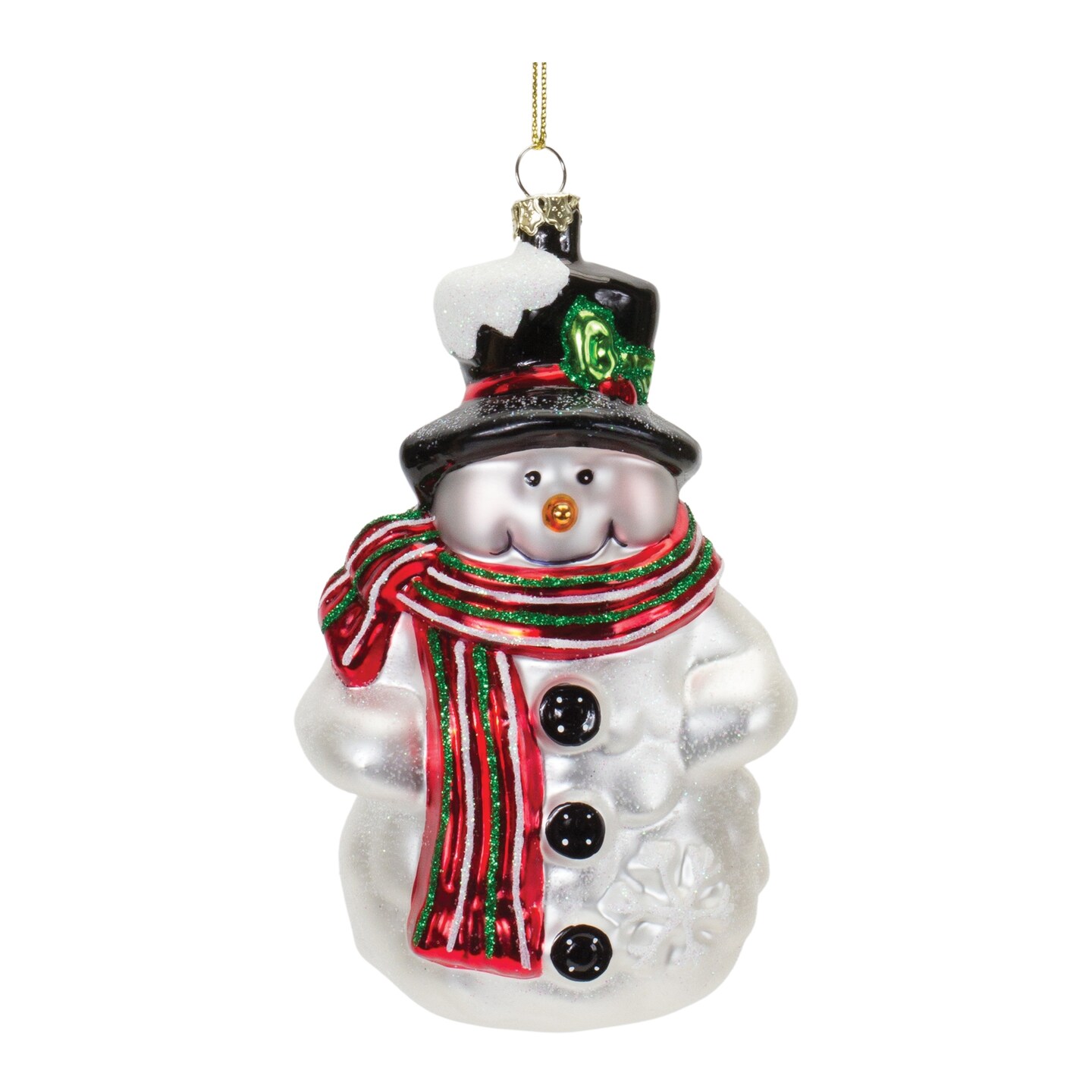 Melrose Set of 6 Glittered Glass Snowman Christmas Ornaments 5.25&#x22;