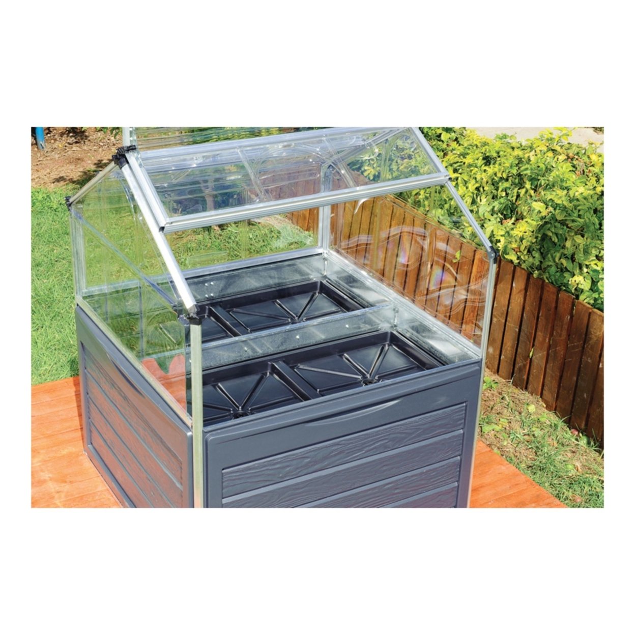 Palram - Canopia Plant Inn 4 x 4 Raised Garden Bed Greenhouse