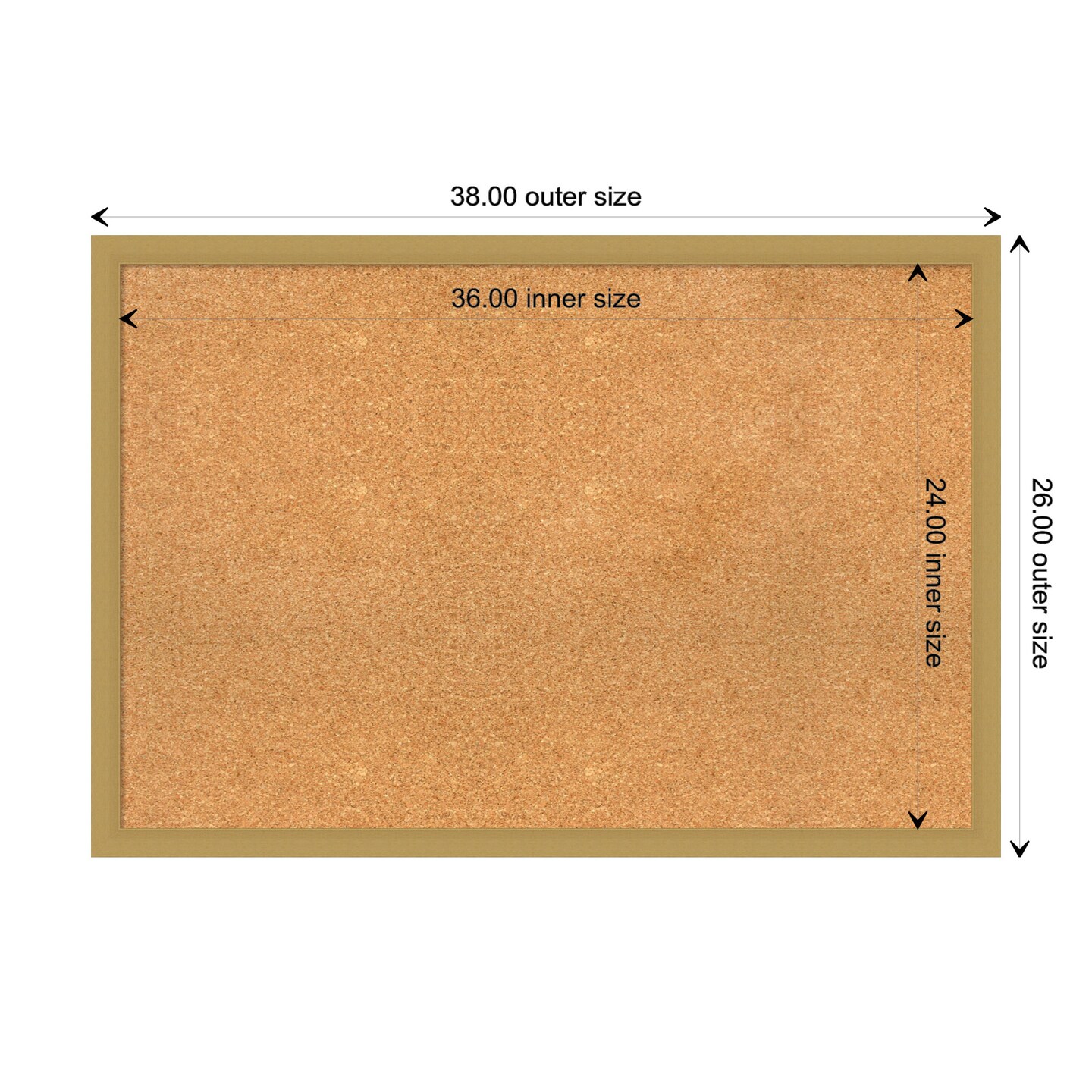 Grace Narrow Framed Corkboard, Natural Cork