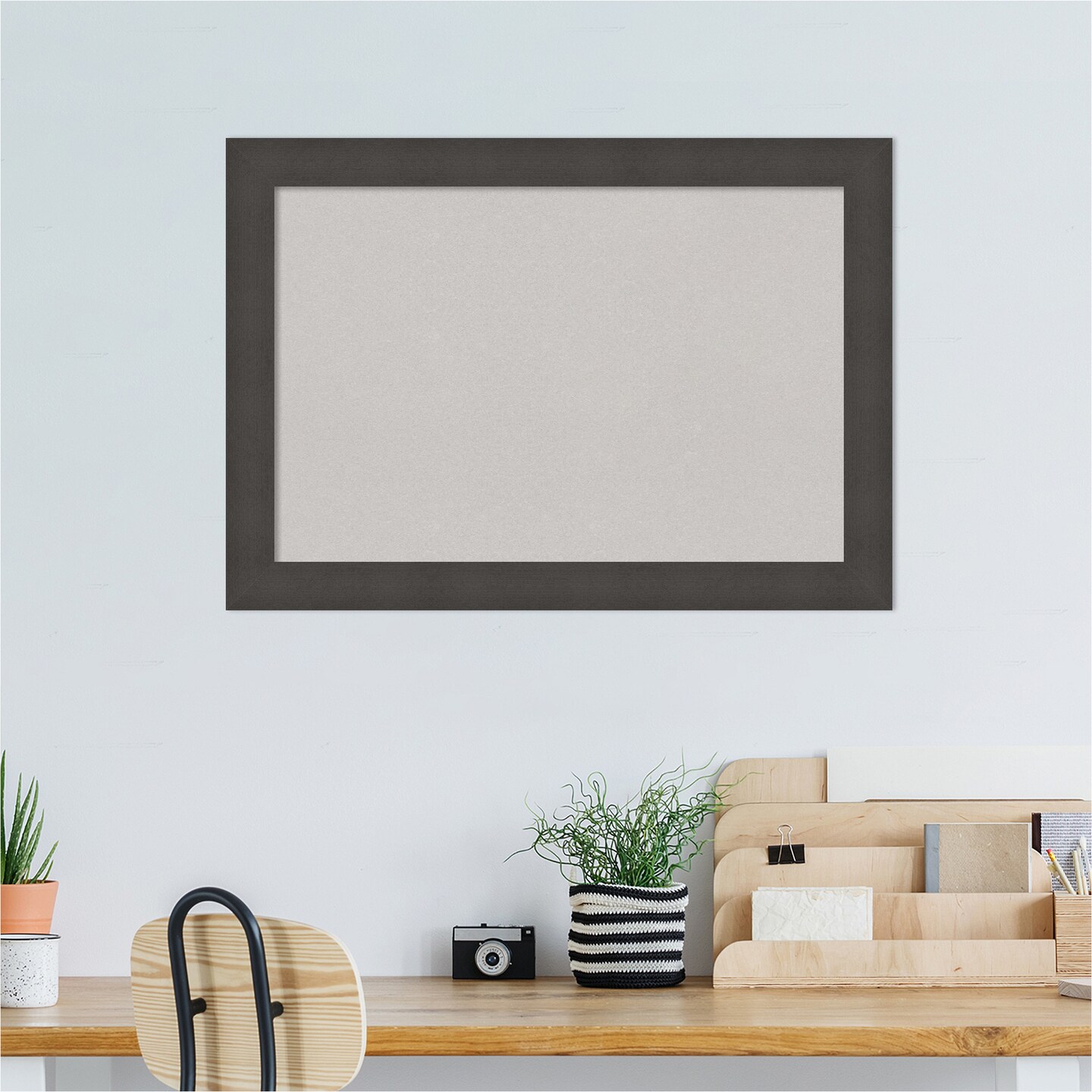 Blaine Narrow Framed Corkboard, Grey Cork