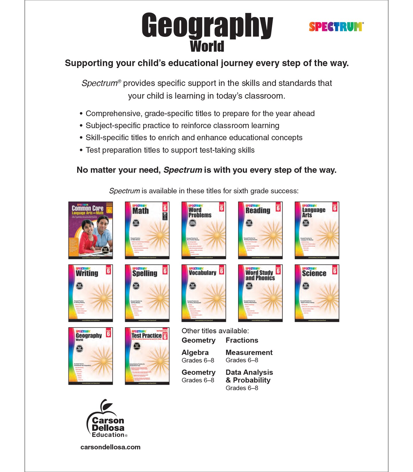 Spectrum Grade 6 Geography Workbook, Map Skills, World History and Religion, Current Events, and More, Social Studies Classroom or Homeschool Curriculum