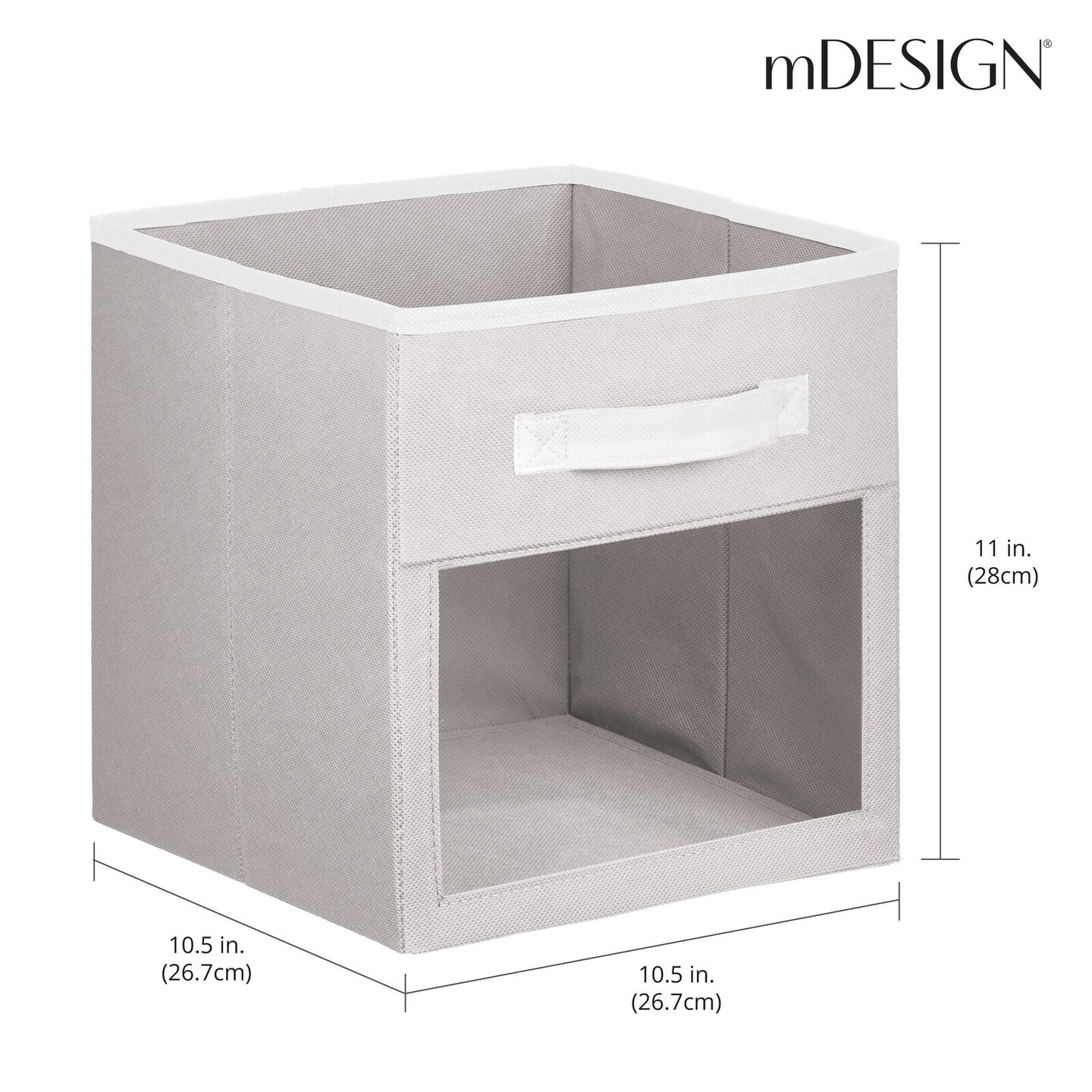 mDesign Fabric Baby Nursery Storage Cube with Front Window