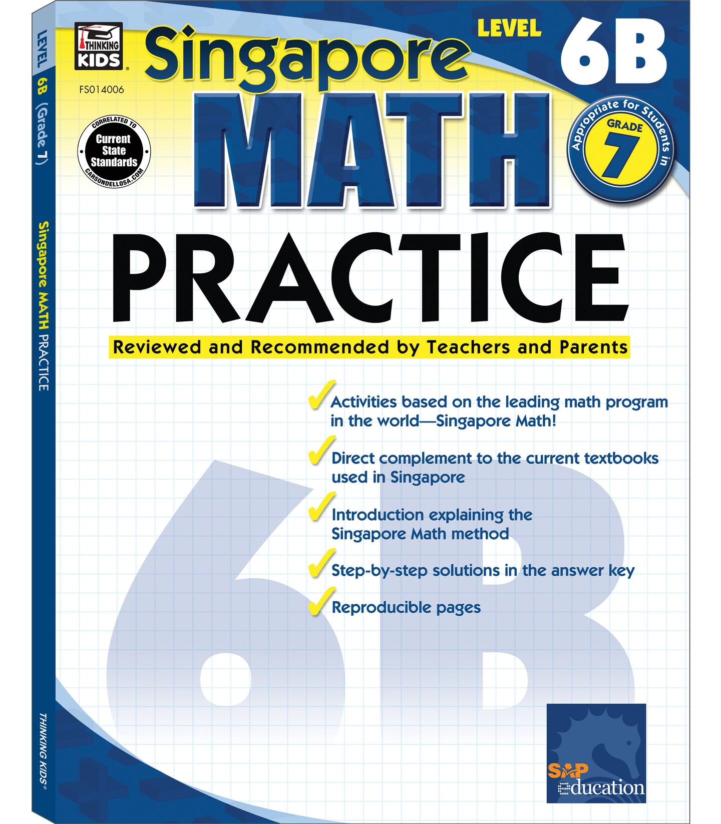 Singapore Math &#x2013; Level 6B Math Practice Workbook for 7th Grade, Paperback, Ages 12&#x2013;13 with Answer Key