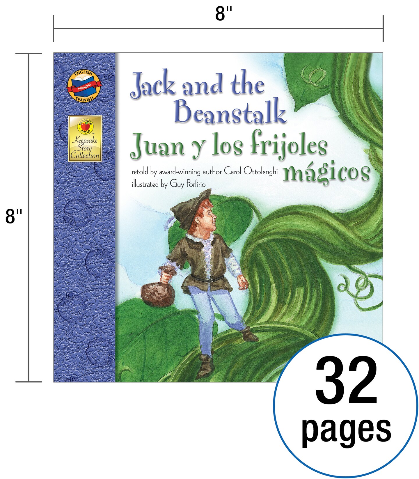 Carson Dellosa Juan y los frijoles m&#xE1;gicos (Jack And The Beanstalk), Bilingual Children&#x2019;s Book Spanish/English, Guided Reading Level J
