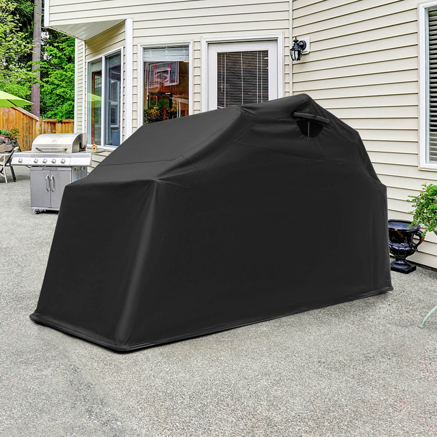 Costway 11.2&#x27; x 4.5&#x27; x 6.3&#x27; Waterproof Motorbike Storage Tent Outdoor Motorcycle Shelter