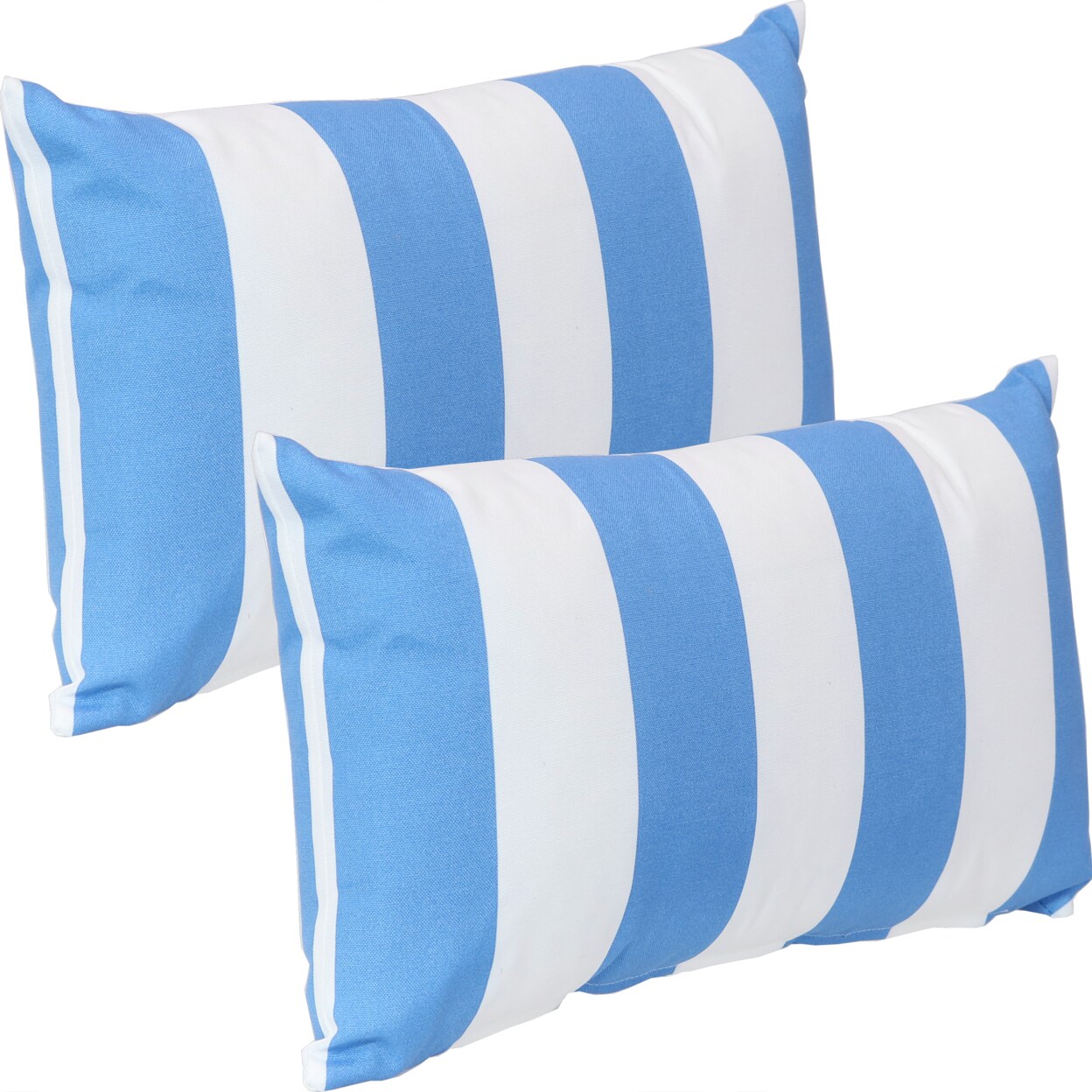 Sunnydaze Lumbar Throw Pillow Cover - 20 In - Beach-Bound Stripe - Set Of 2